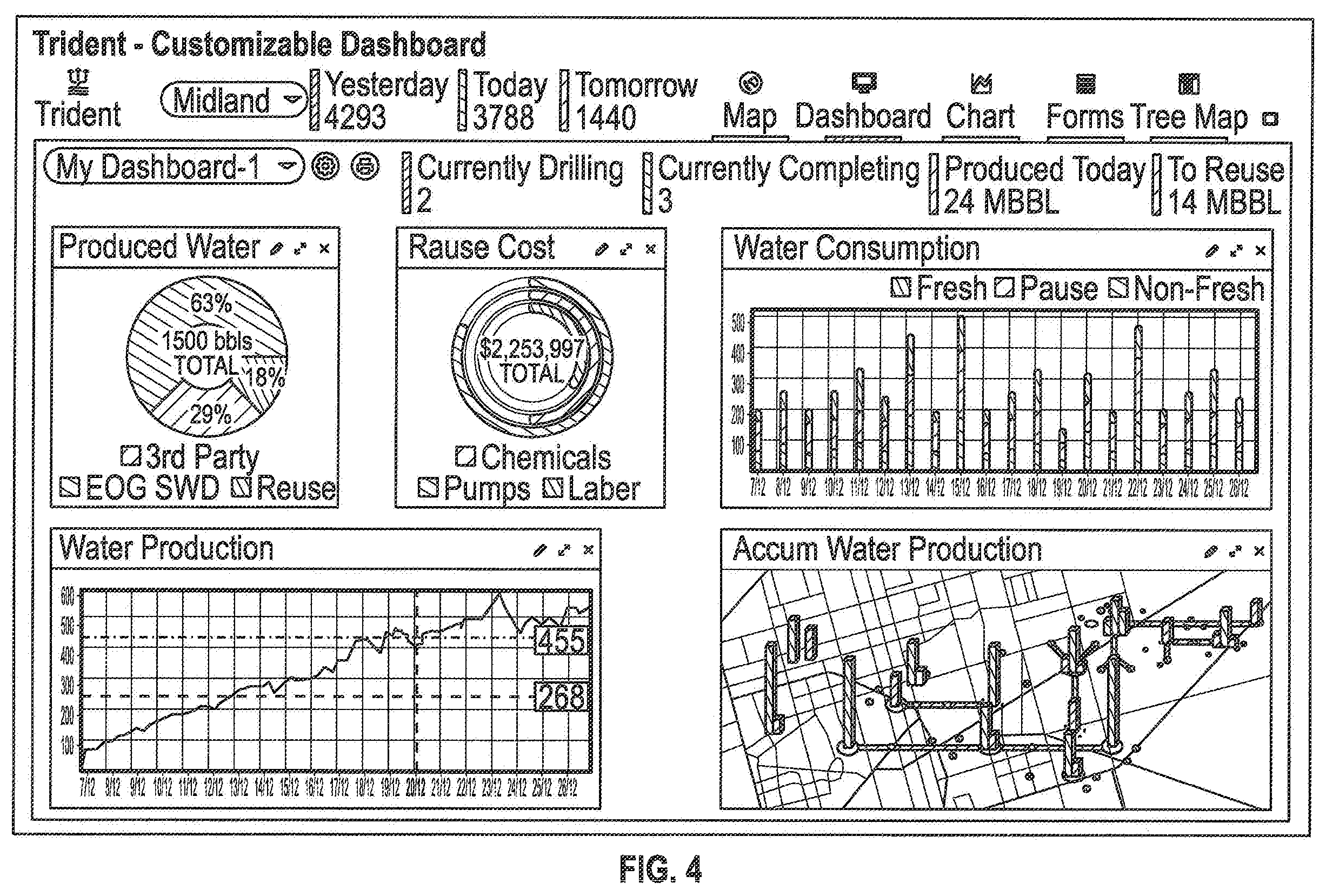 Patent US12480927 Figure 4 – Water usage monitor and tracking