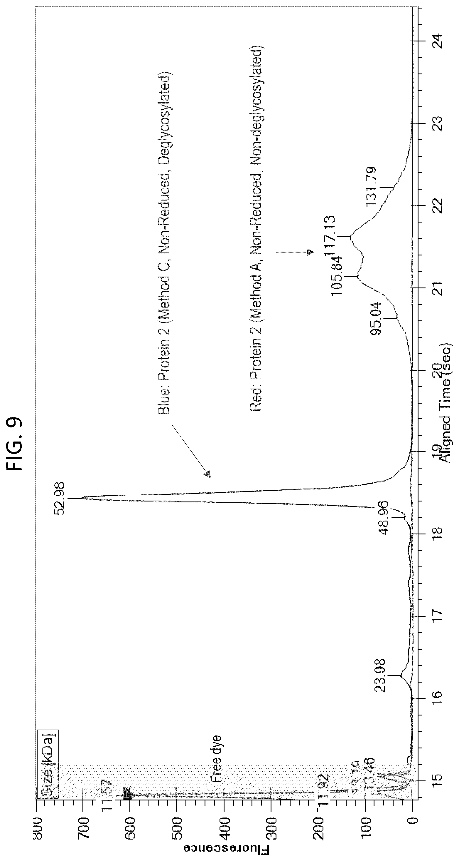 Patent US12480955 Figure 9 – Deglycosylation methods for electrophoresis of glycosylated proteins
