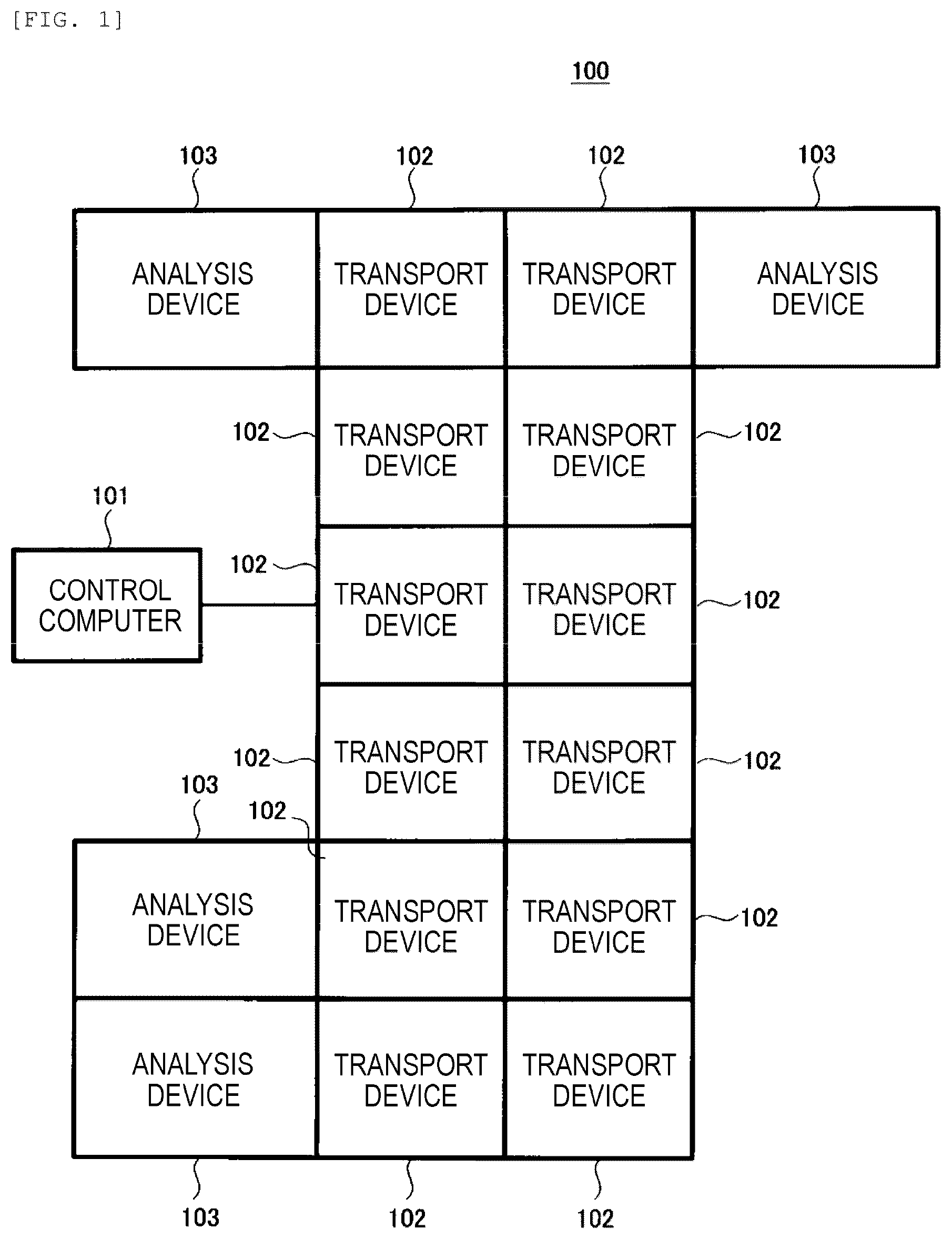 Patent US12480964 Figure 1 – Specimen transport system and specimen transport method