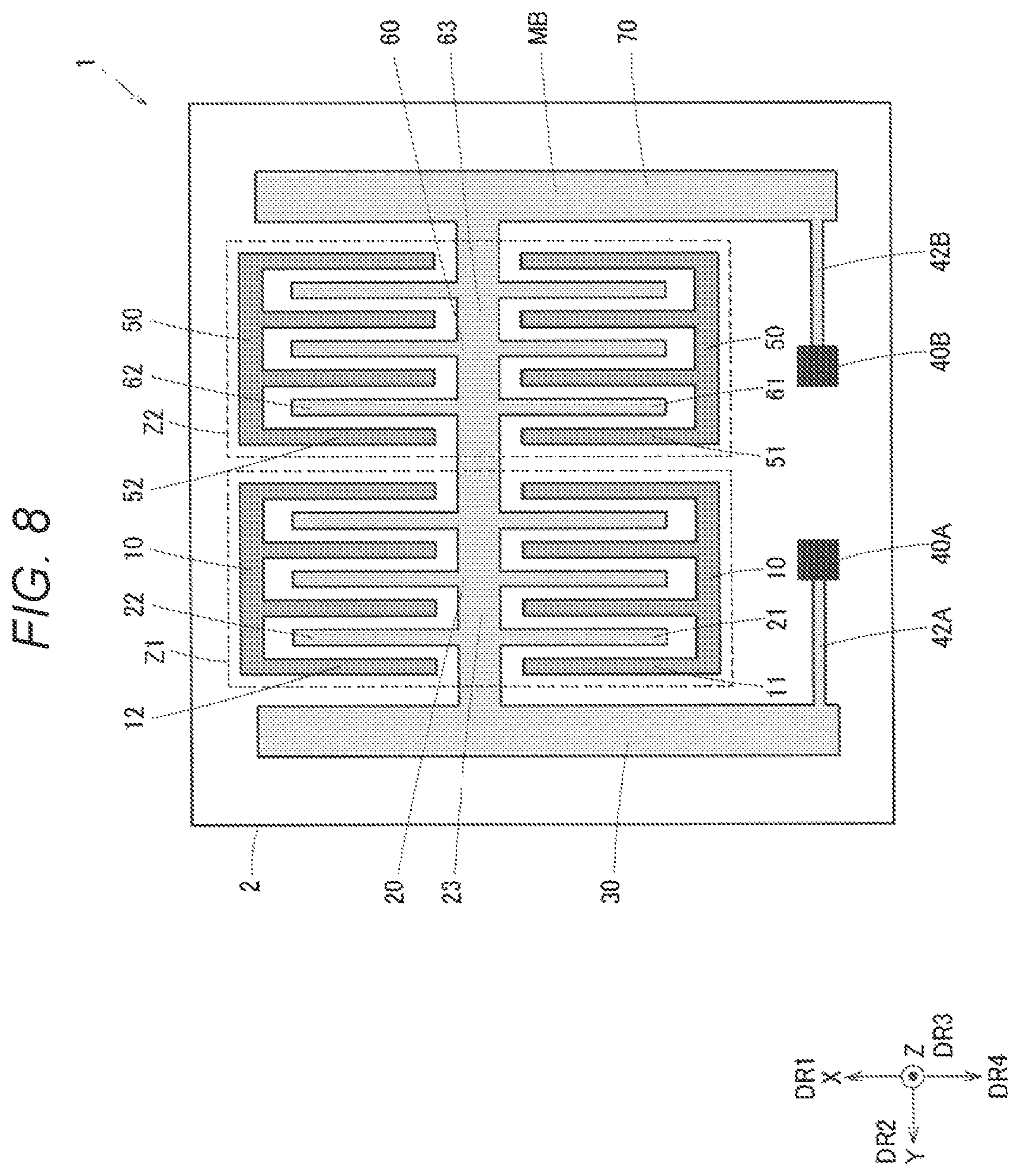 Patent US12480969 Figure 8 – Physical quantity sensor and inertial measurement unit