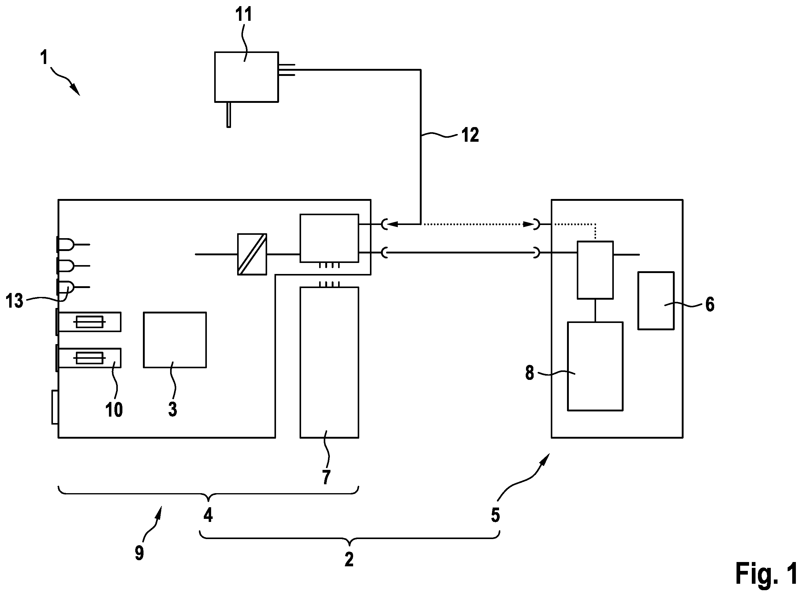 Patent US12480971 Figure 1 – Measuring instrument assembly comprising a measuring instrument apparatus for measuring electrical measurement variables