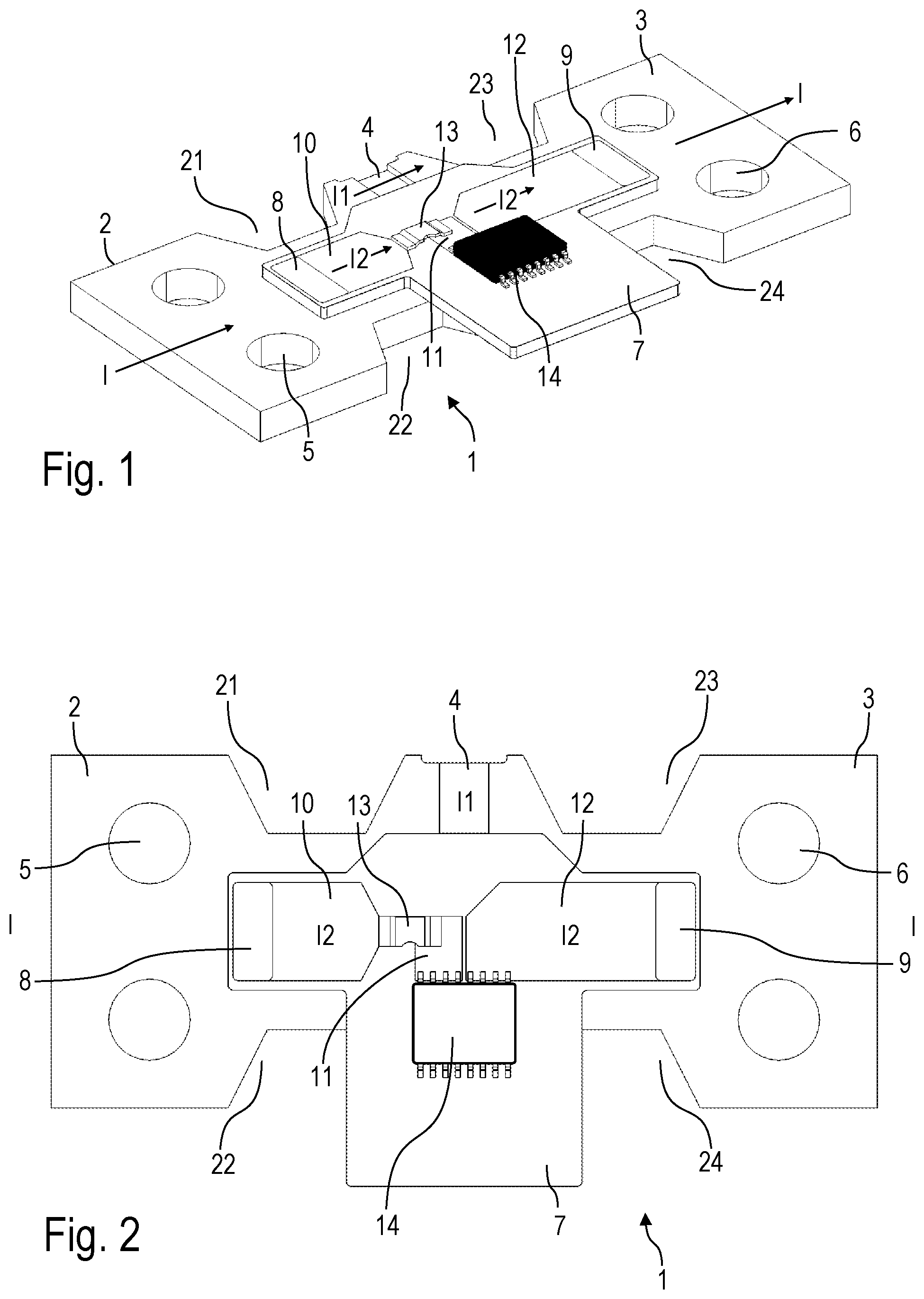 Patent US12480978 Figure 1 – Current measuring apparatus with redundant current measurement