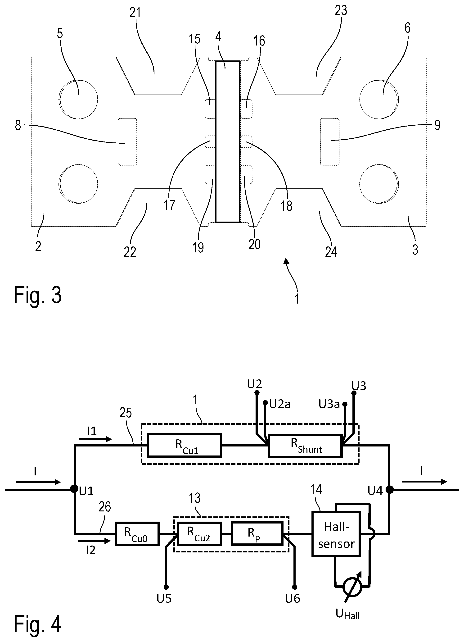 Patent US12480978 Figure 2 – Current measuring apparatus with redundant current measurement
