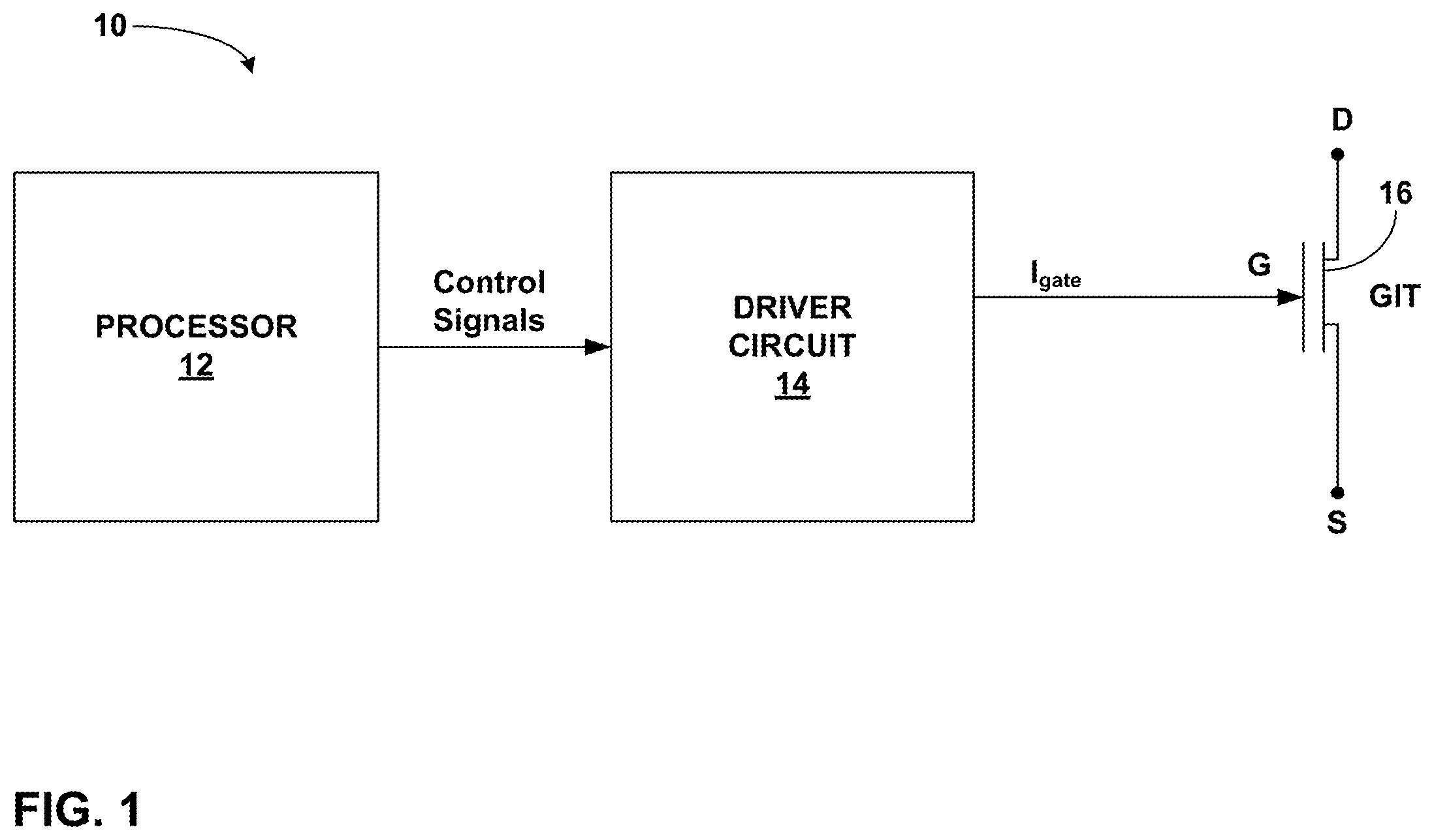 Patent US12480980 Figure 1 – Techniques and driver circuits configured to monitor load current through a gate injection transistor (GIT)