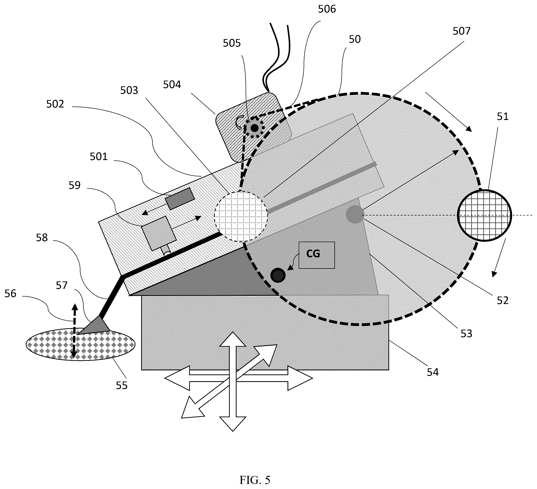 Patent US12480986 Figure 5 – Mechanism for remotely controlling the contacting of wafer probes attached to load pull tuners