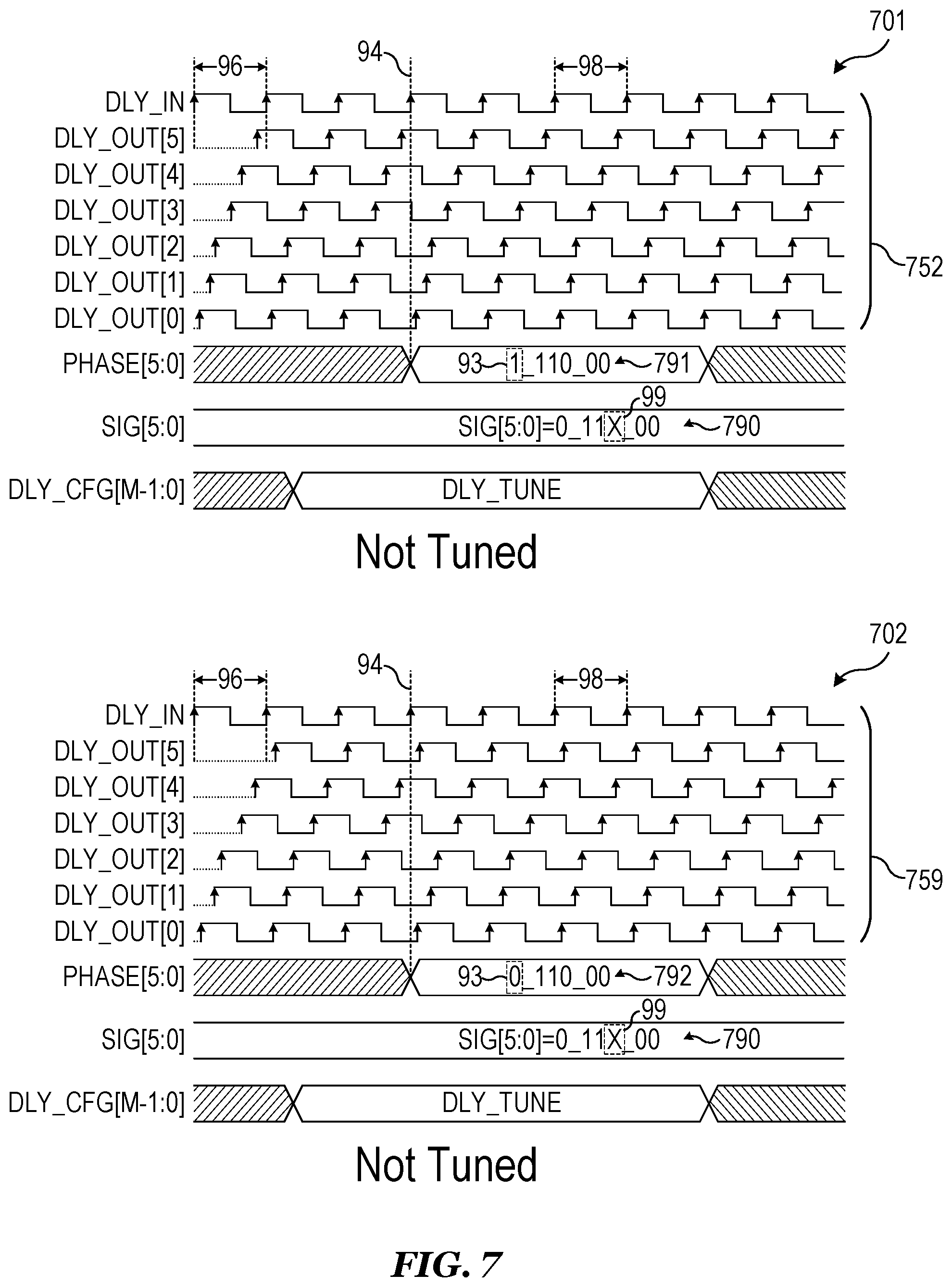 Patent US12480989 Figure 7 – Programmable delay testing circuit
