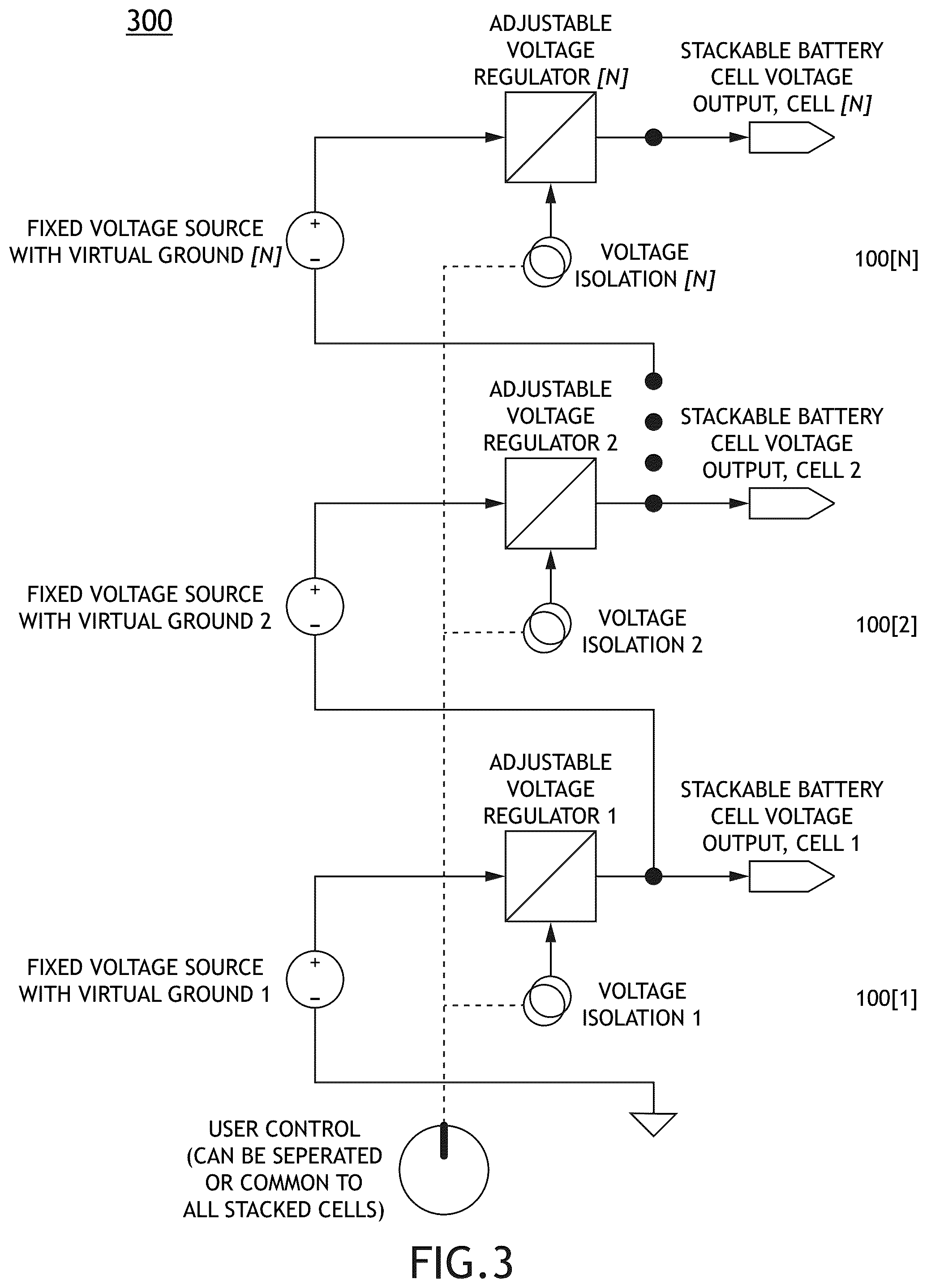 Patent US12480997 Figure 3 – Integrated stackable battery emulator for battery pack simulation