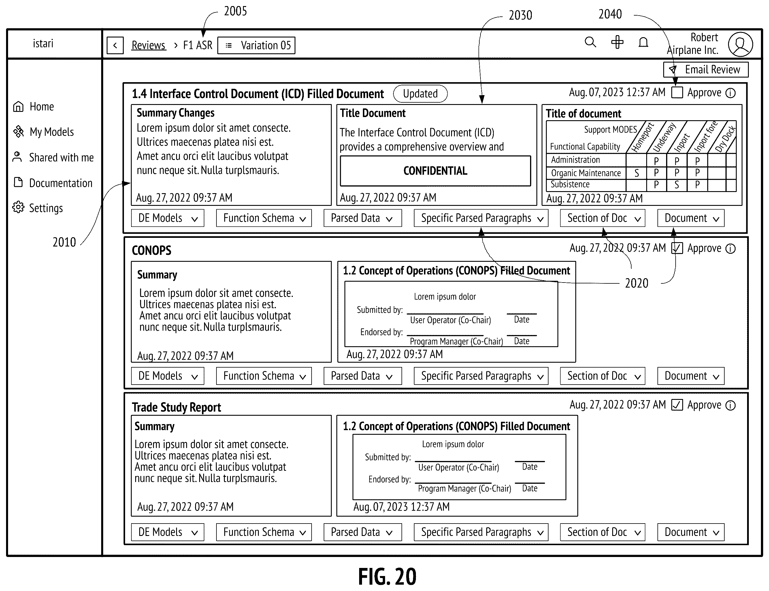 Patent US12488131 Figure 20 – Multimodal digital document interfaces for dynamic and collaborative reviews