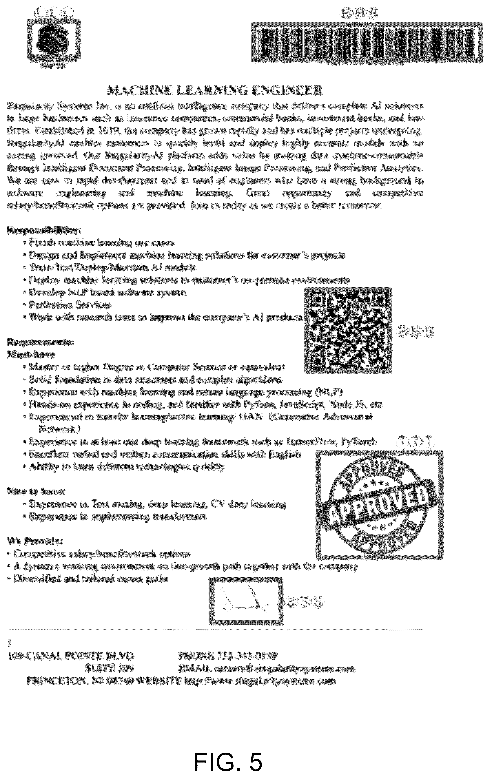 Patent US12488182 Figure 5 – System and method for generating embeddings in pre-trained text detection and extraction neural network model and fine-tuning the same