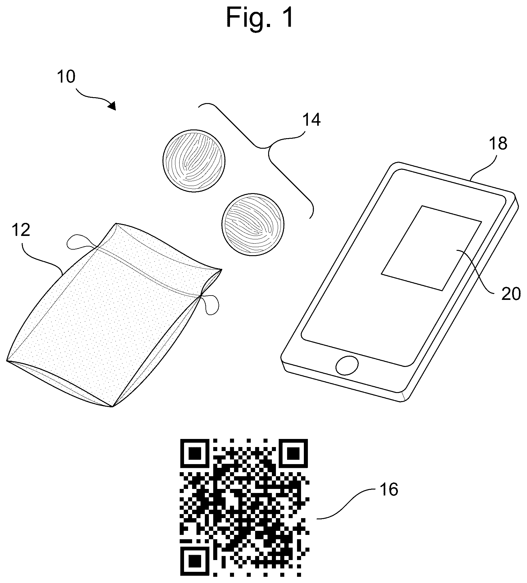 Patent US12488209 — Tracker keepsake system and method of use thereof — Figure 1