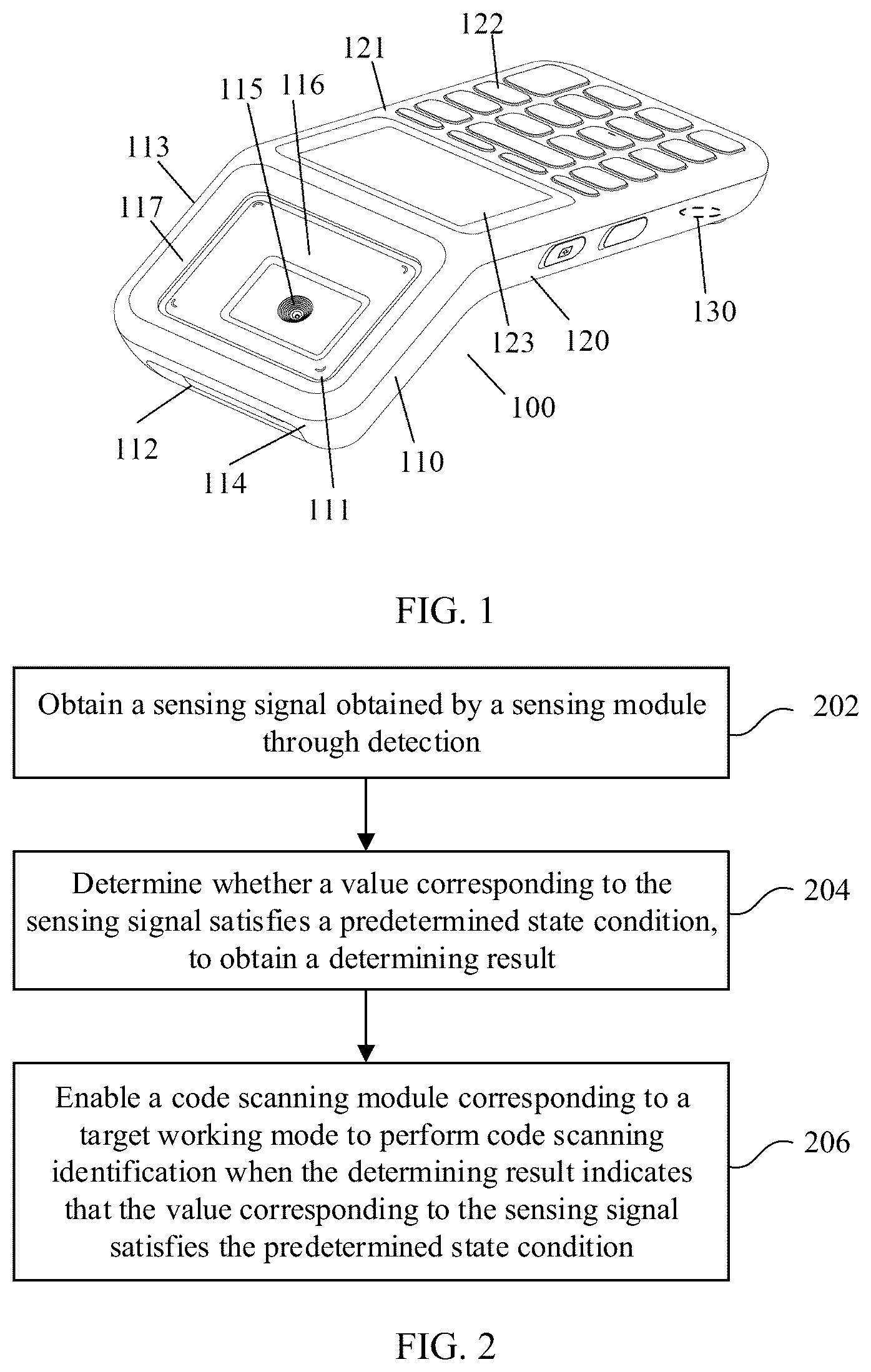 Patent US12488210 Figure 1 – Code scanning identification