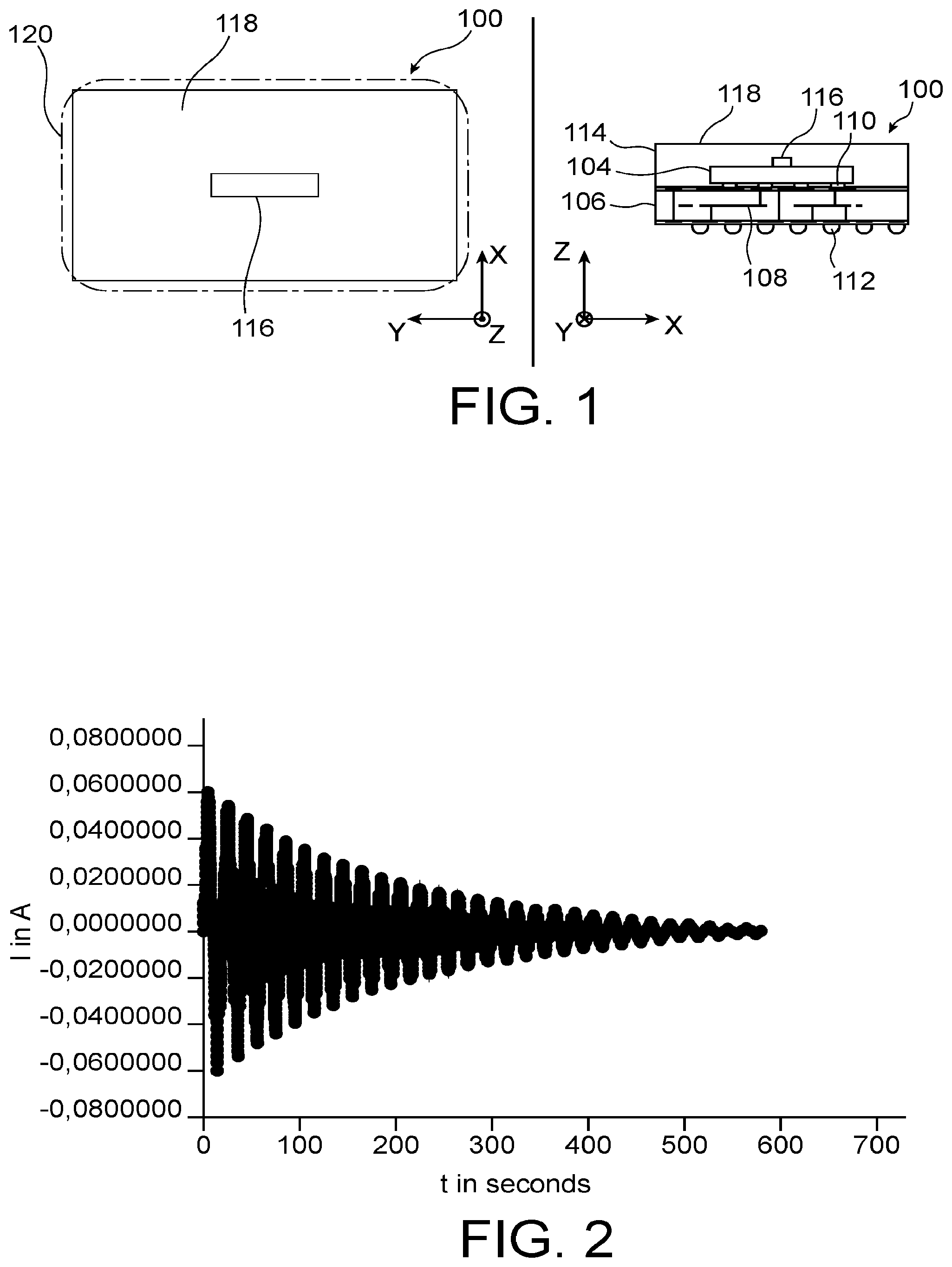 Patent US12488214 Figure 1 – Method for detecting an attack by electromagnetic waves of a chip or a system-in-package based on the GMI effect