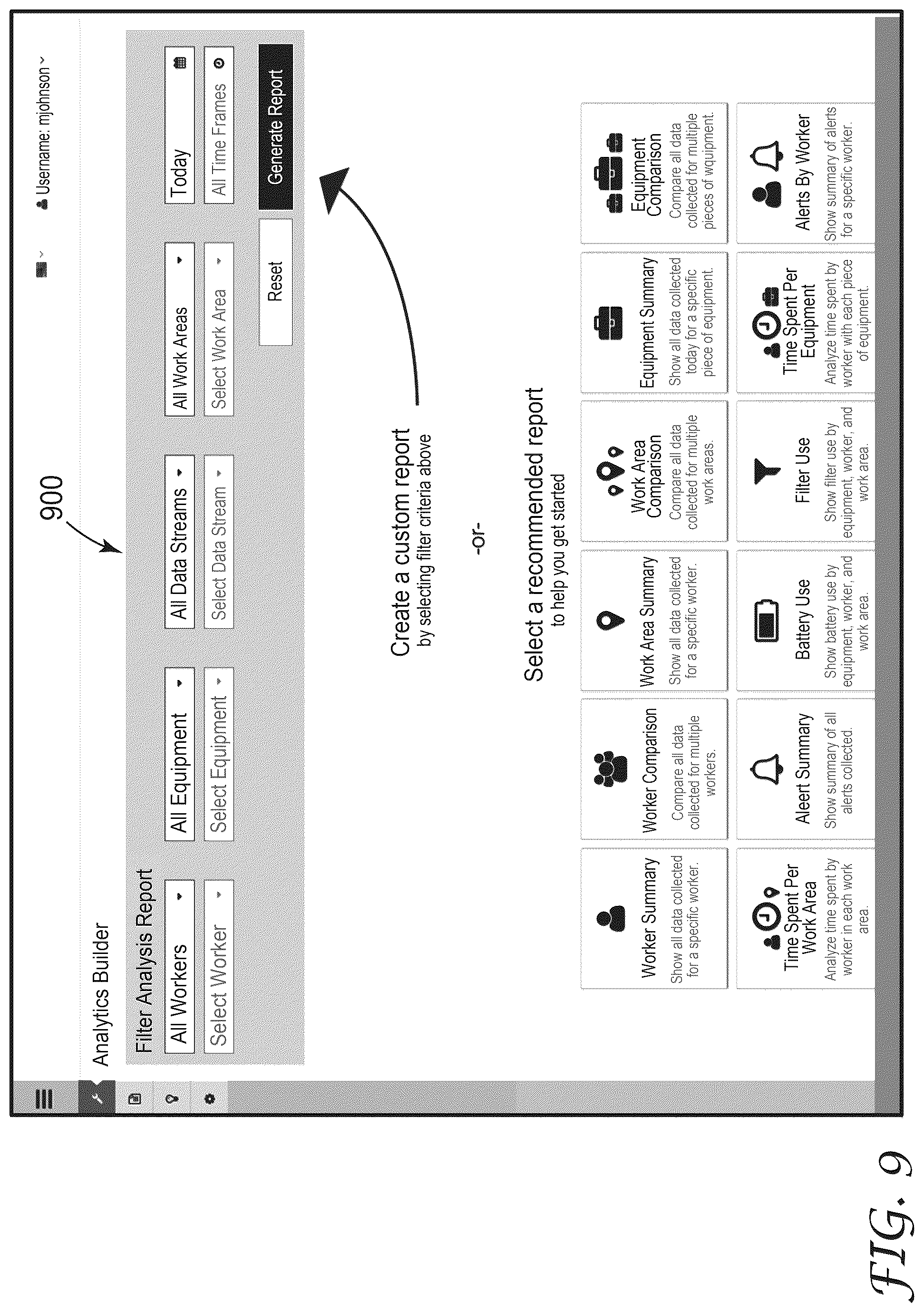 Patent US12488261 Figure 9 – Personal protective equipment system having analytics engine with integrated monitoring, alerting, and predictive safety event avoidance