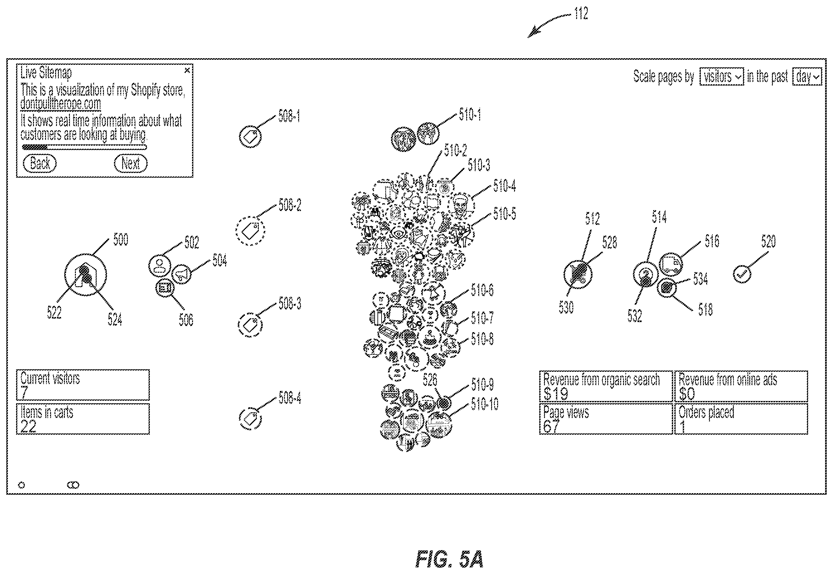 Patent US12488382 Figure 5 – Live view of a website such as an e-commerce store