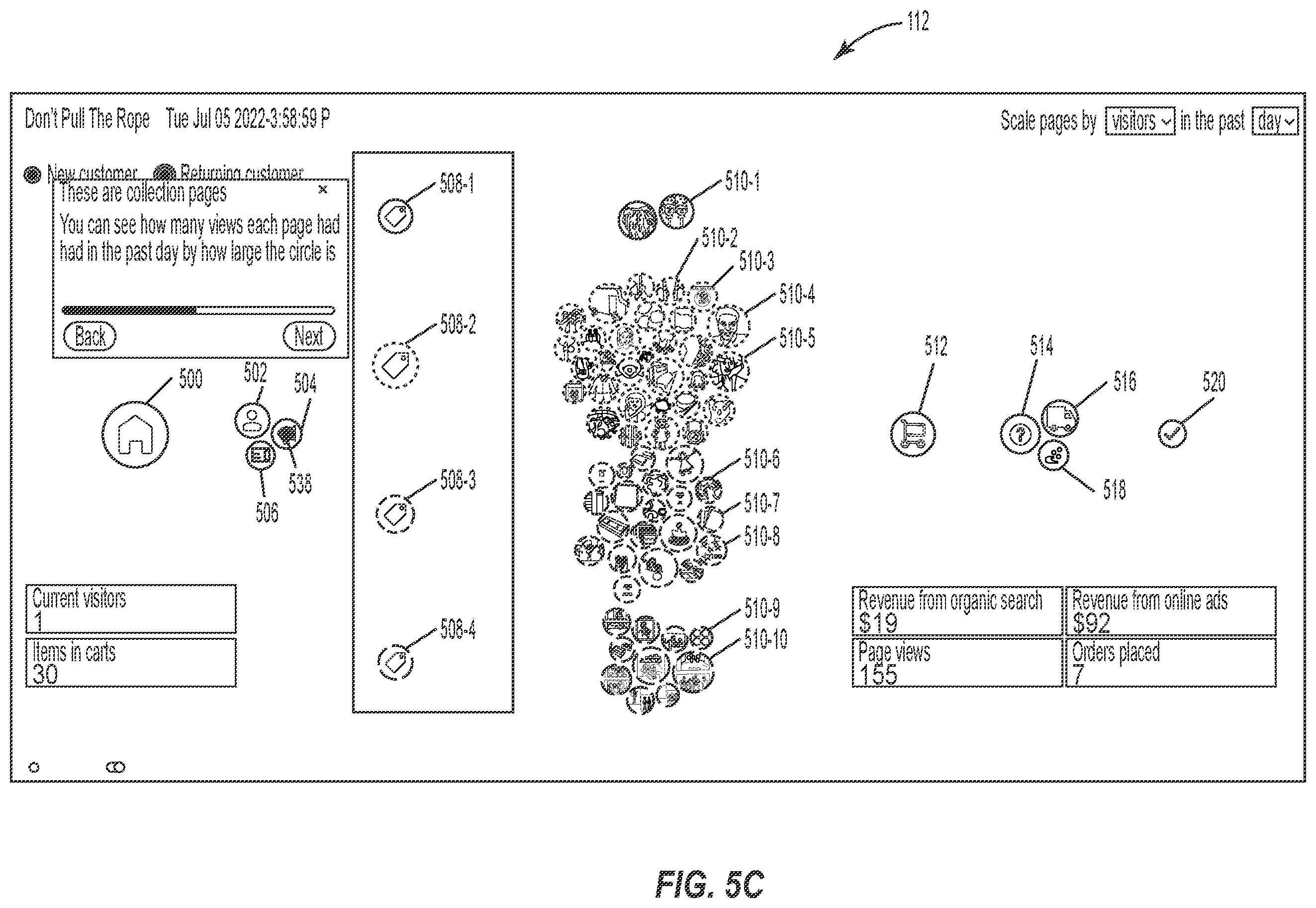 Patent US12488382 Figure 7 – Live view of a website such as an e-commerce store