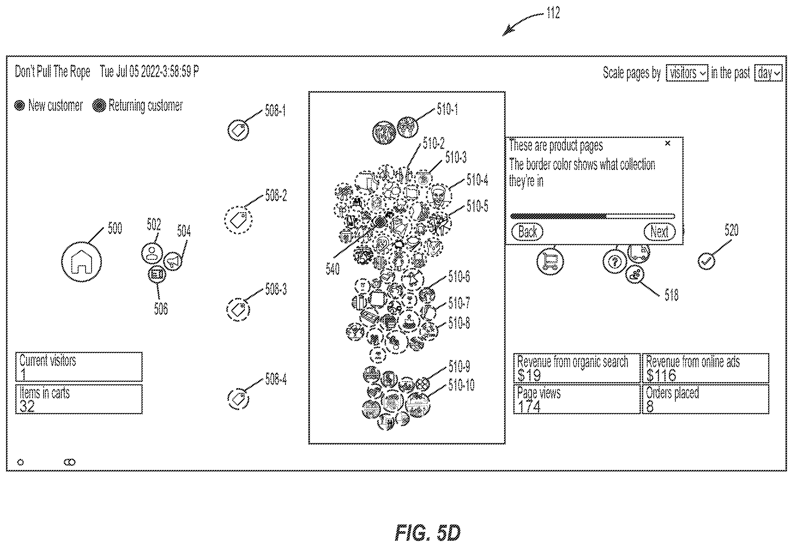 Patent US12488382 Figure 8 – Live view of a website such as an e-commerce store