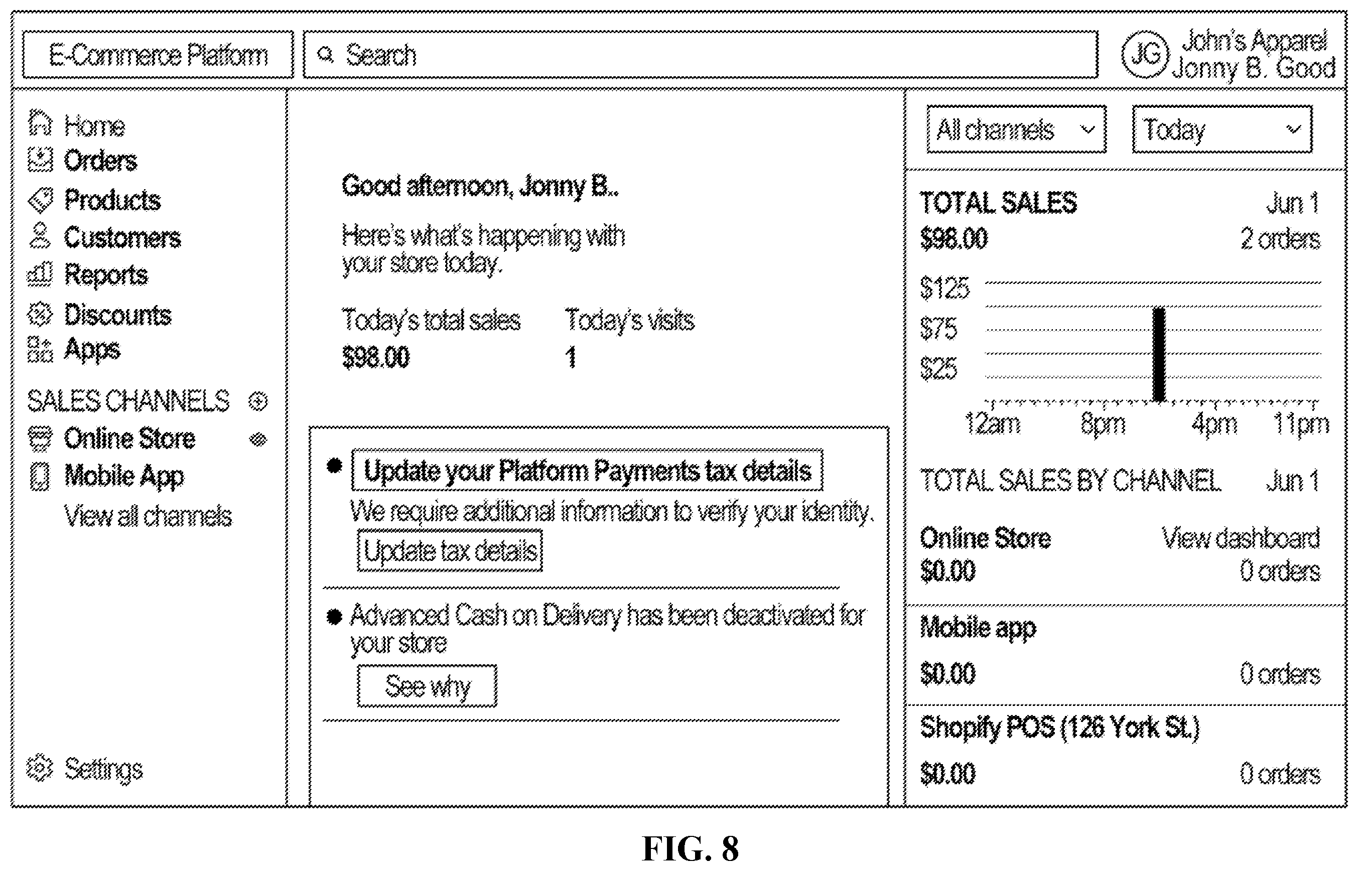 Patent US12488382 Figure 20 – Live view of a website such as an e-commerce store