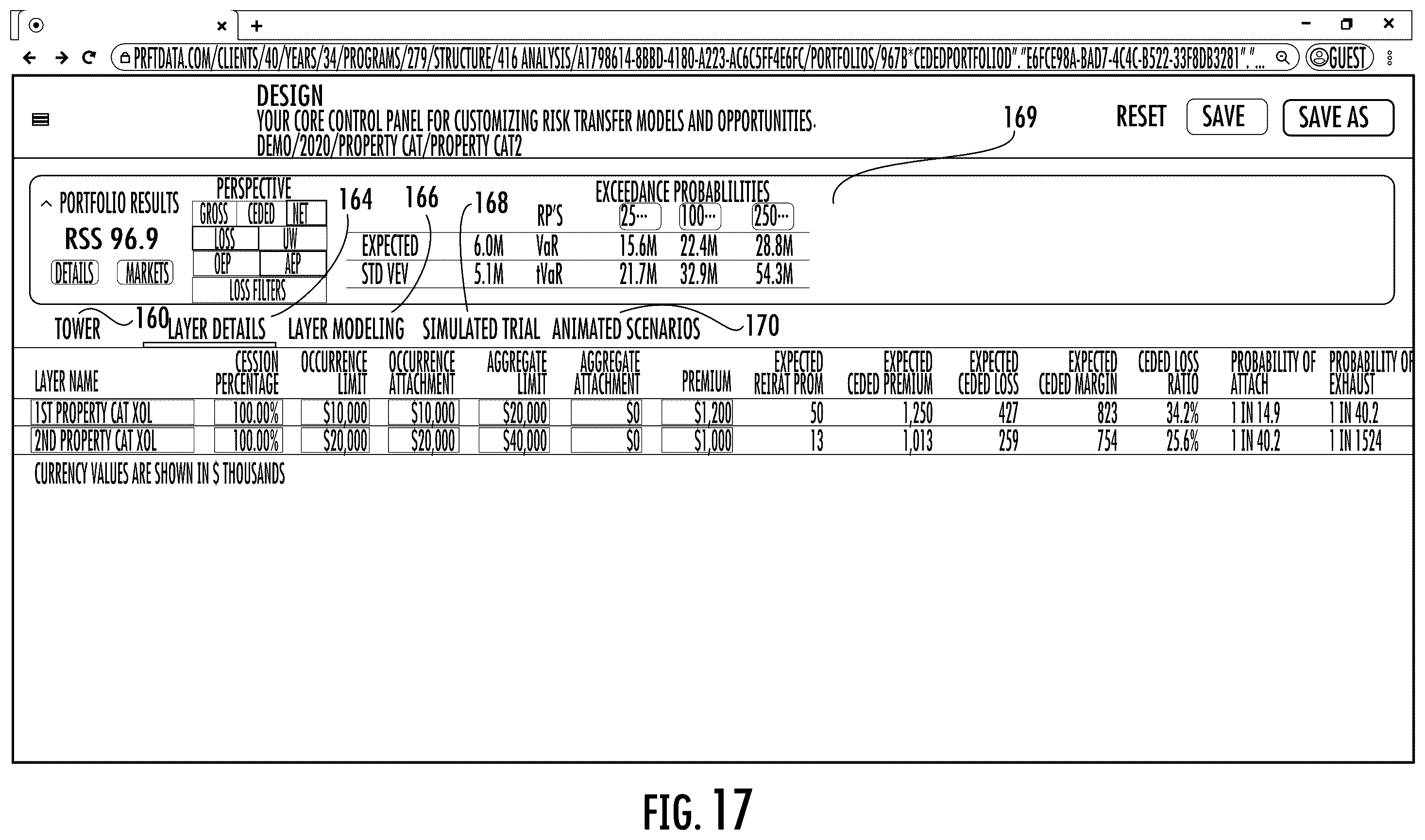 Patent US12488398 Figure 19 – Systems and methods for custom and real-time visualization, comparison and analysis of insurance and reinsurance structures