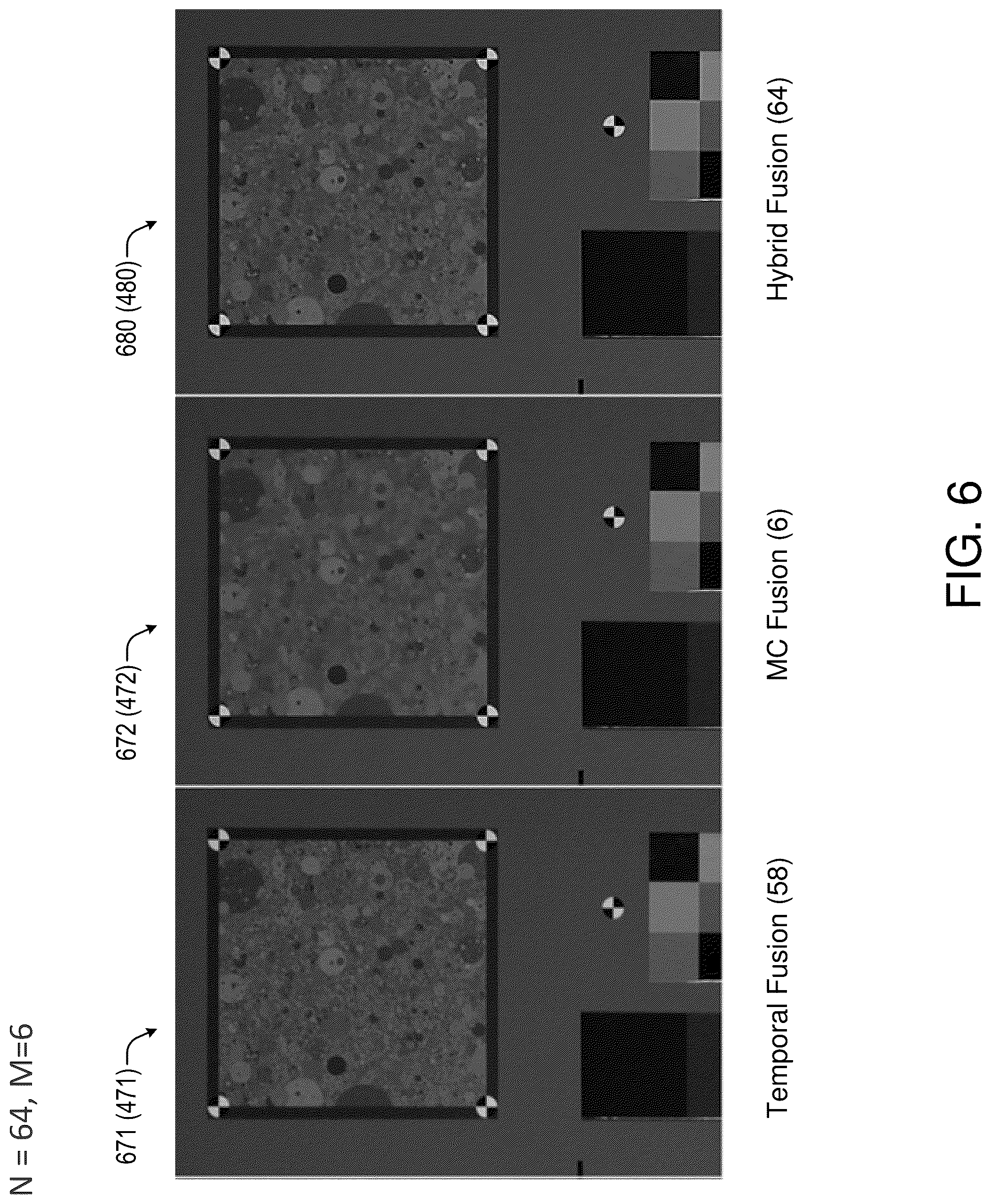 Patent US12488433 Figure 6 – Image noise and blurriness reduction