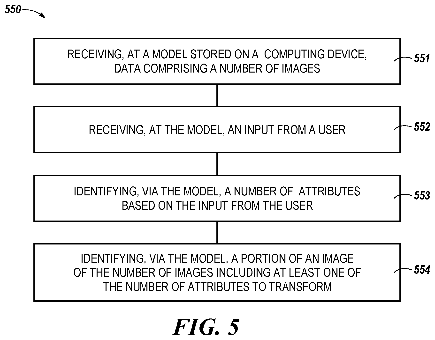 Patent US12488471 Figure 5 – Identifying data in a number of images to transform with identification of a blank and colored portions