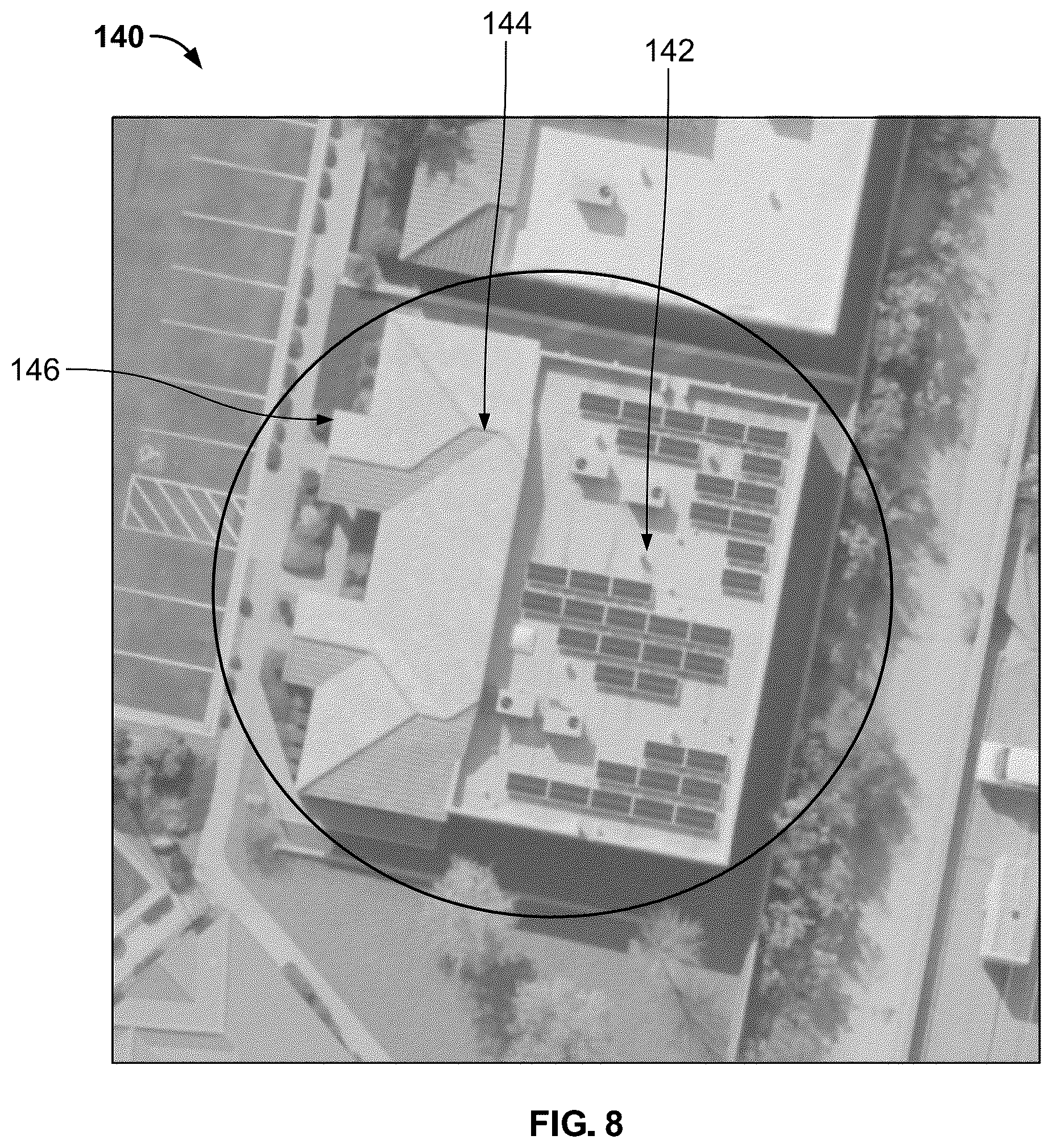 Patent US12488485 Figure 8 – Computer vision systems and methods for determining roof shapes from imagery using segmentation networks