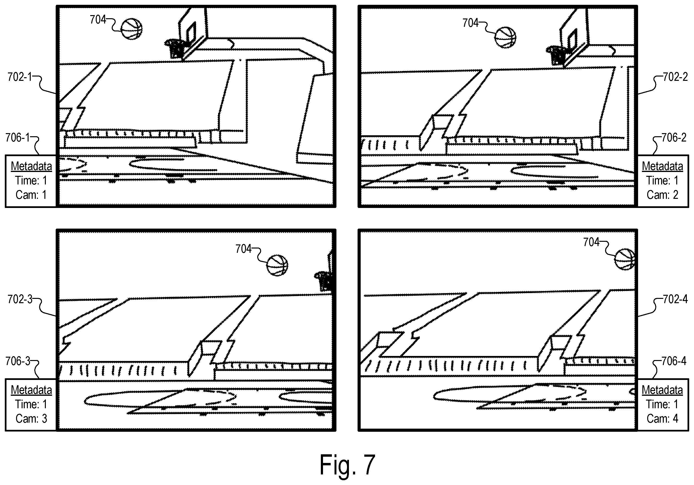 Patent US12488502 Figure 7 – Methods and systems for camera calibration based on apparent movement of image content at a scene