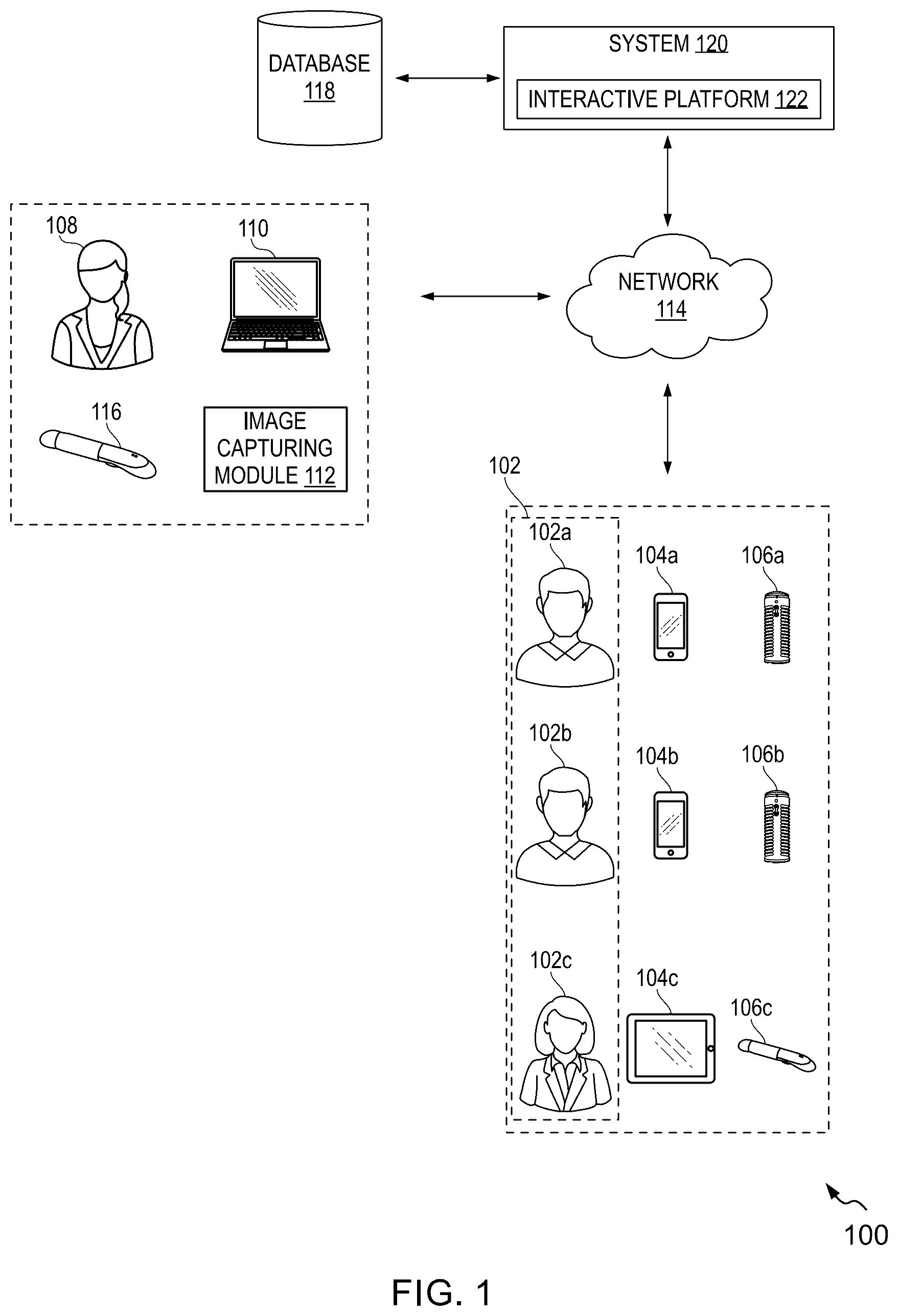 Patent US12488526 Figure 1 – Methods and systems for providing an interactive platform to facilitate interaction between content creators and viewers