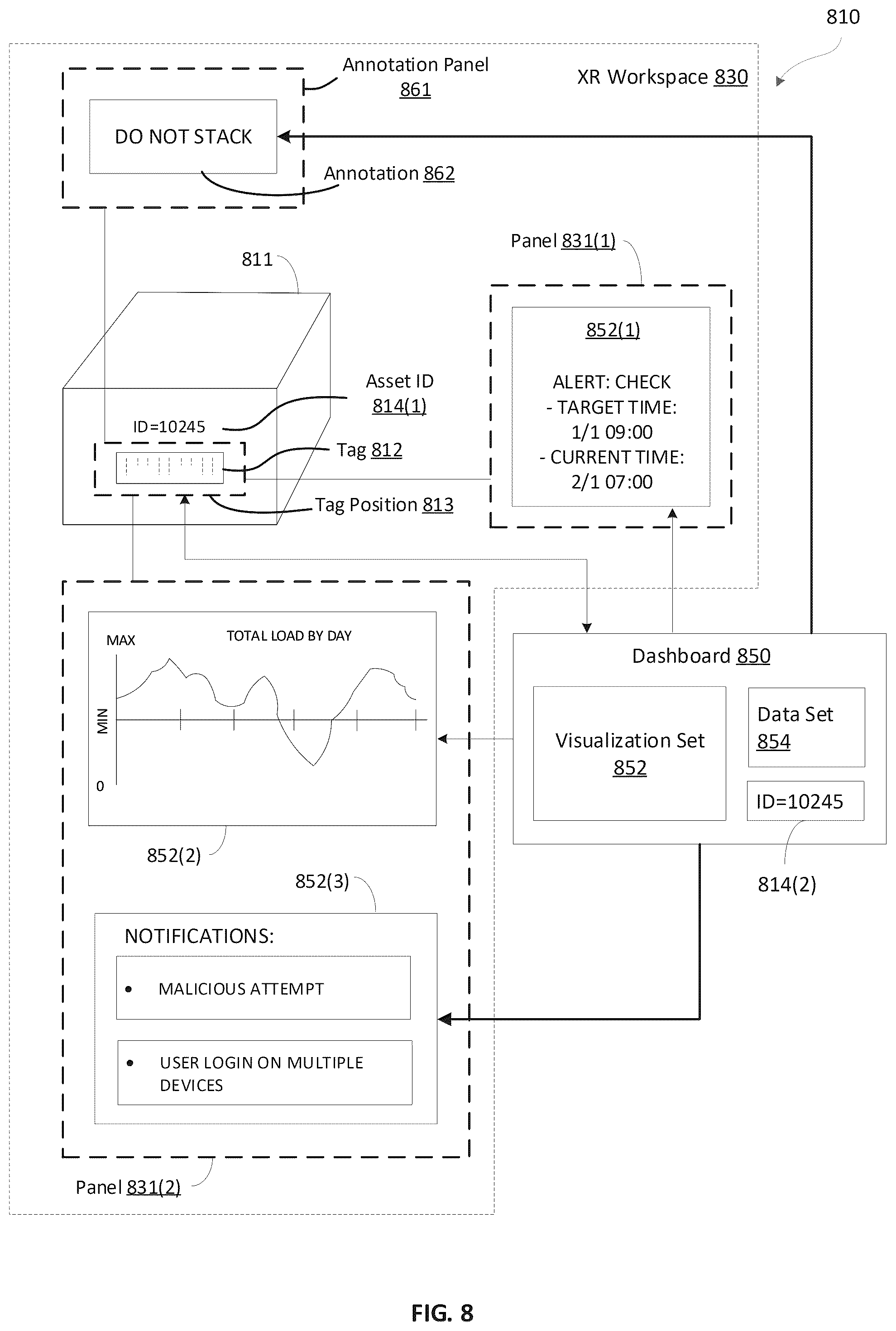 Patent US12488529 Figure 12 – Mesh retexturing in an extended reality environment