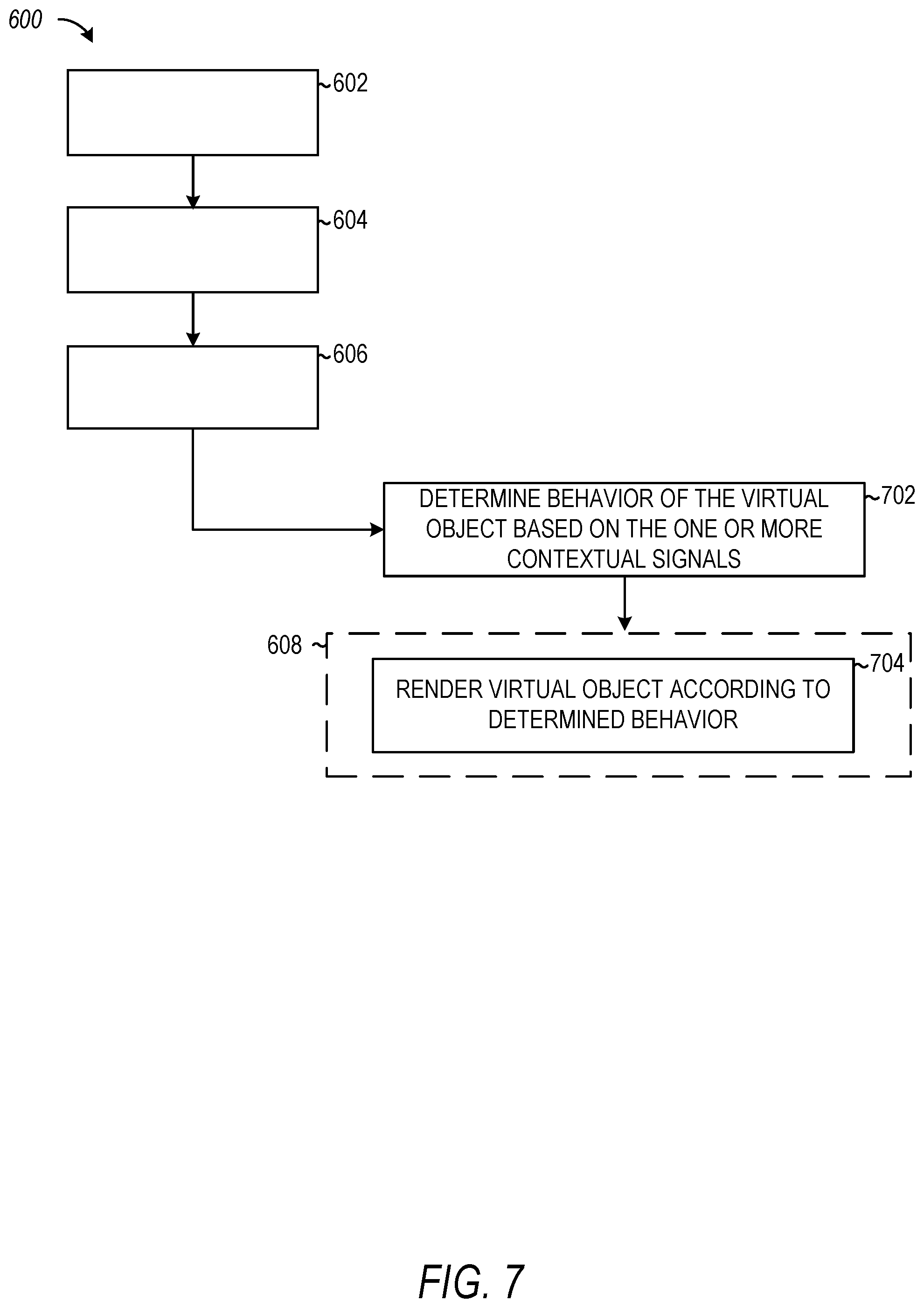Patent US12488548 Figure 7 – Context-based virtual object rendering