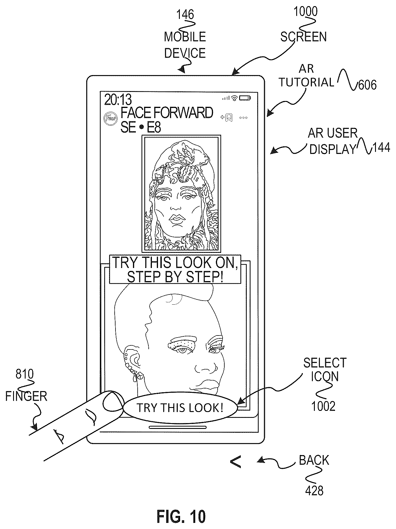 Patent US12488551 Figure 12 – Augmented reality beauty product tutorials