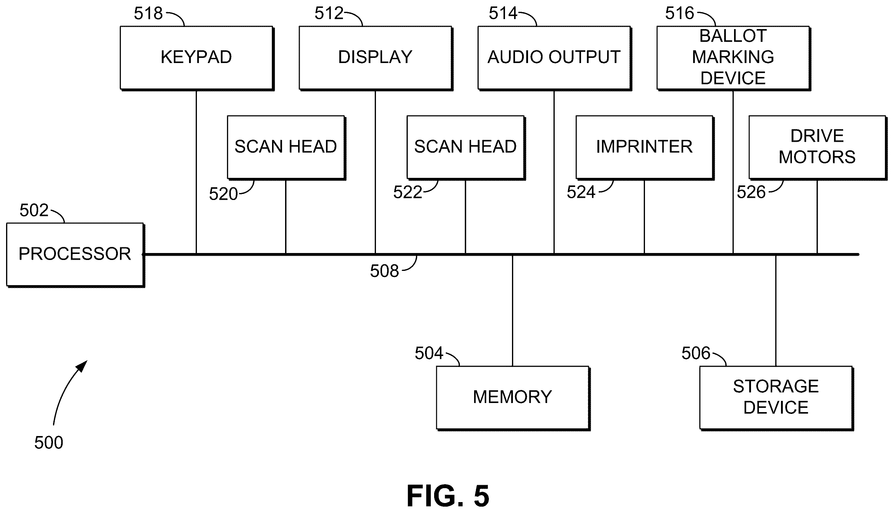 Patent US12488647 Figure 7 – Low profile apparatus for ballot tabulation and imprinting of unique identifiers