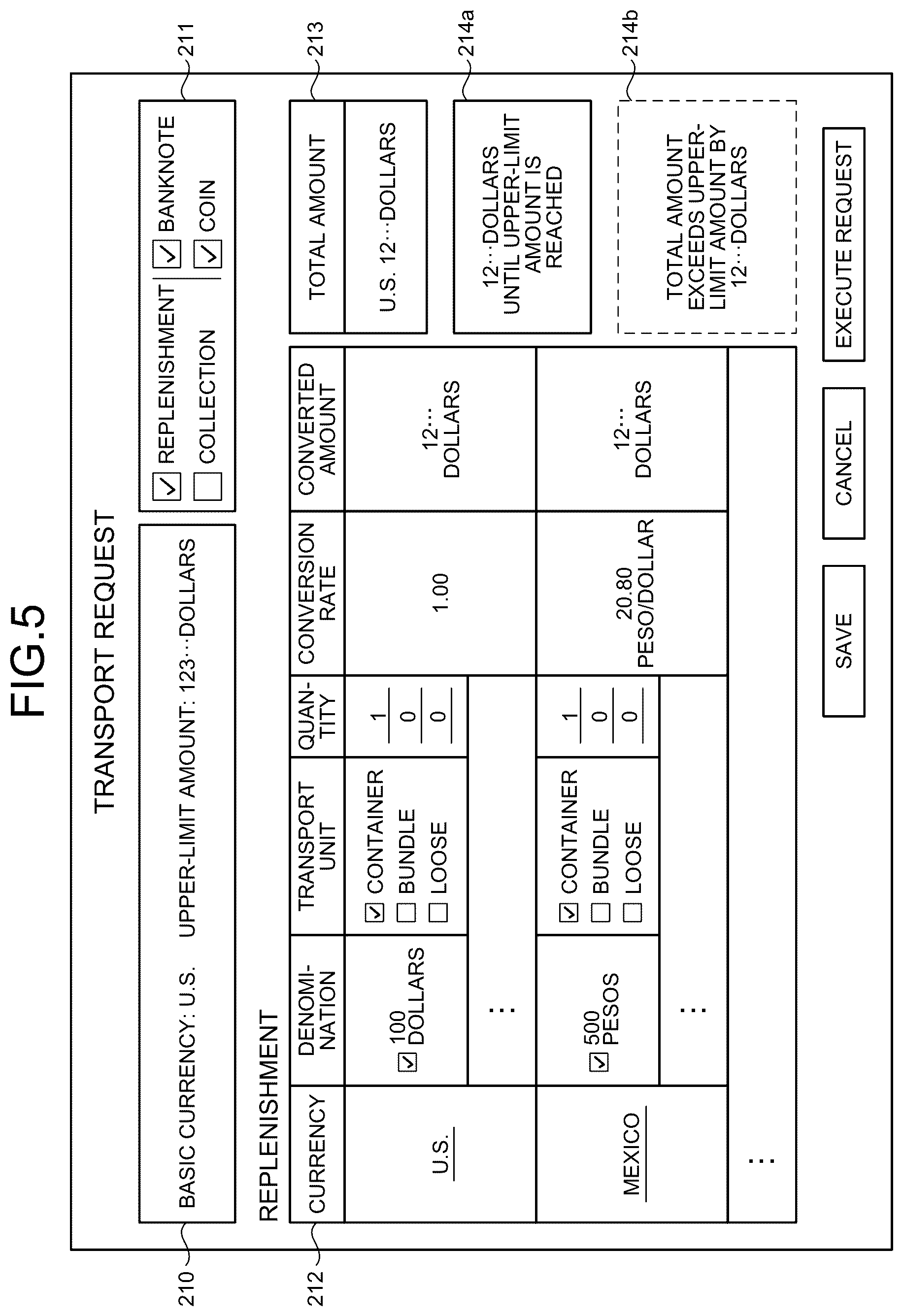 Patent US12488648 Figure 5 – Cash transport system