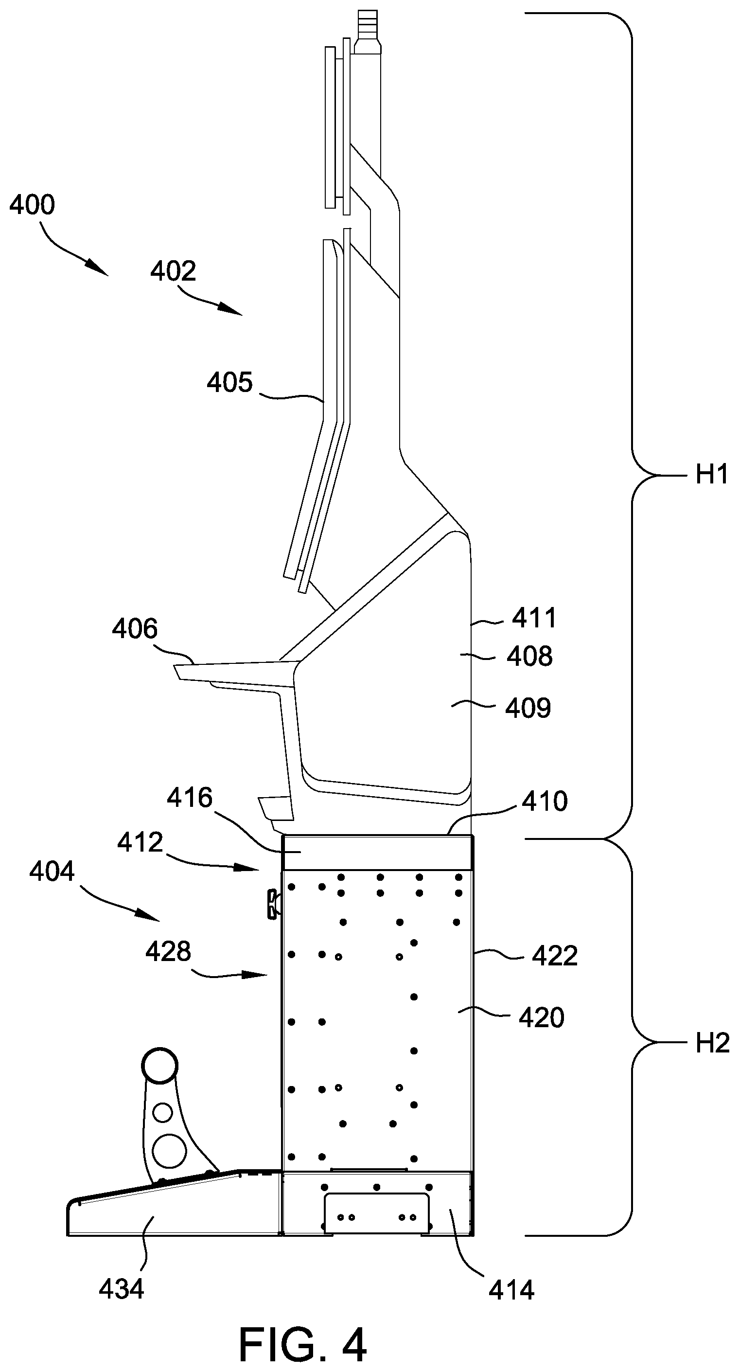 Patent US12488652 Figure 6 – Integrated stand for supporting electronic gaming machine and housing electronic gaming components thereof