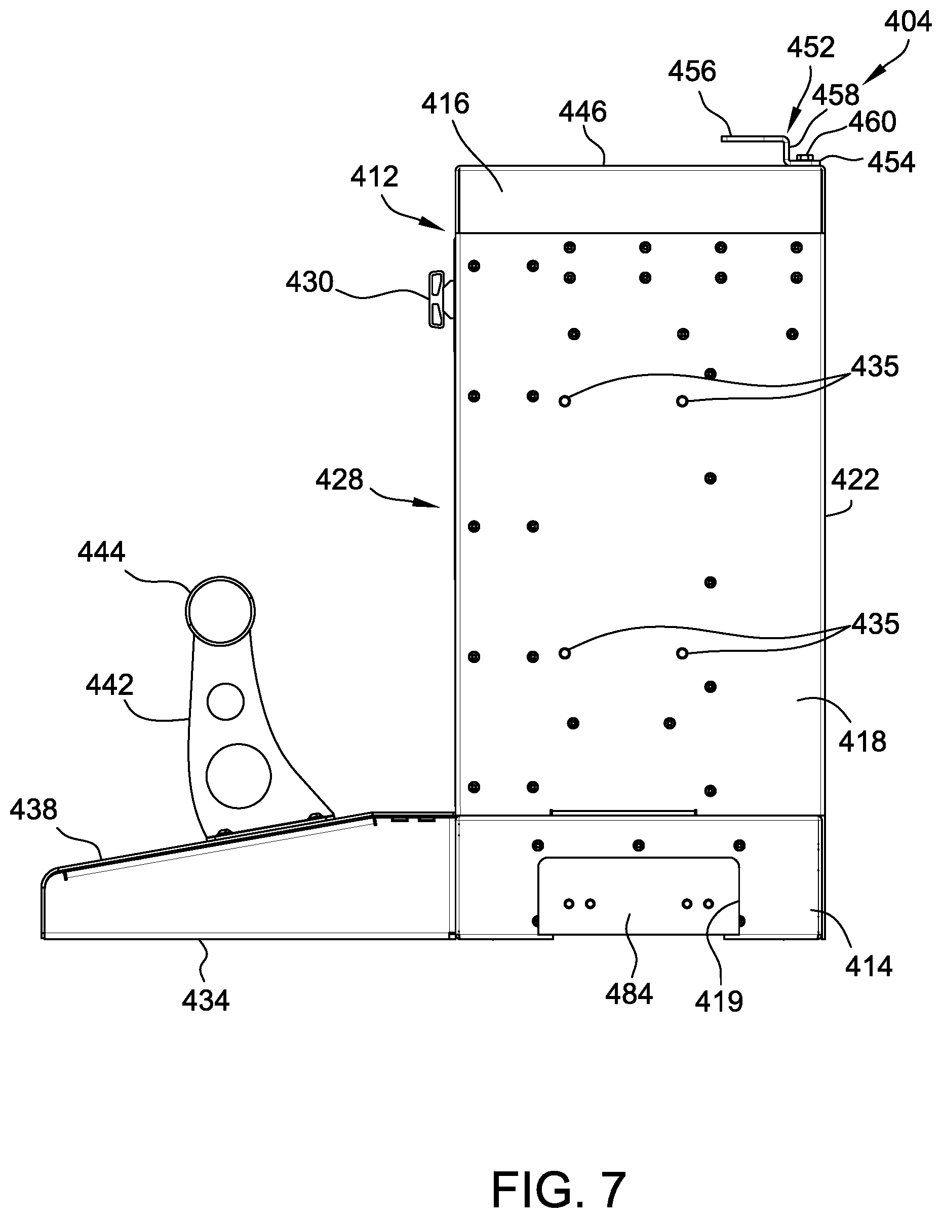 Patent US12488652 Figure 9 – Integrated stand for supporting electronic gaming machine and housing electronic gaming components thereof