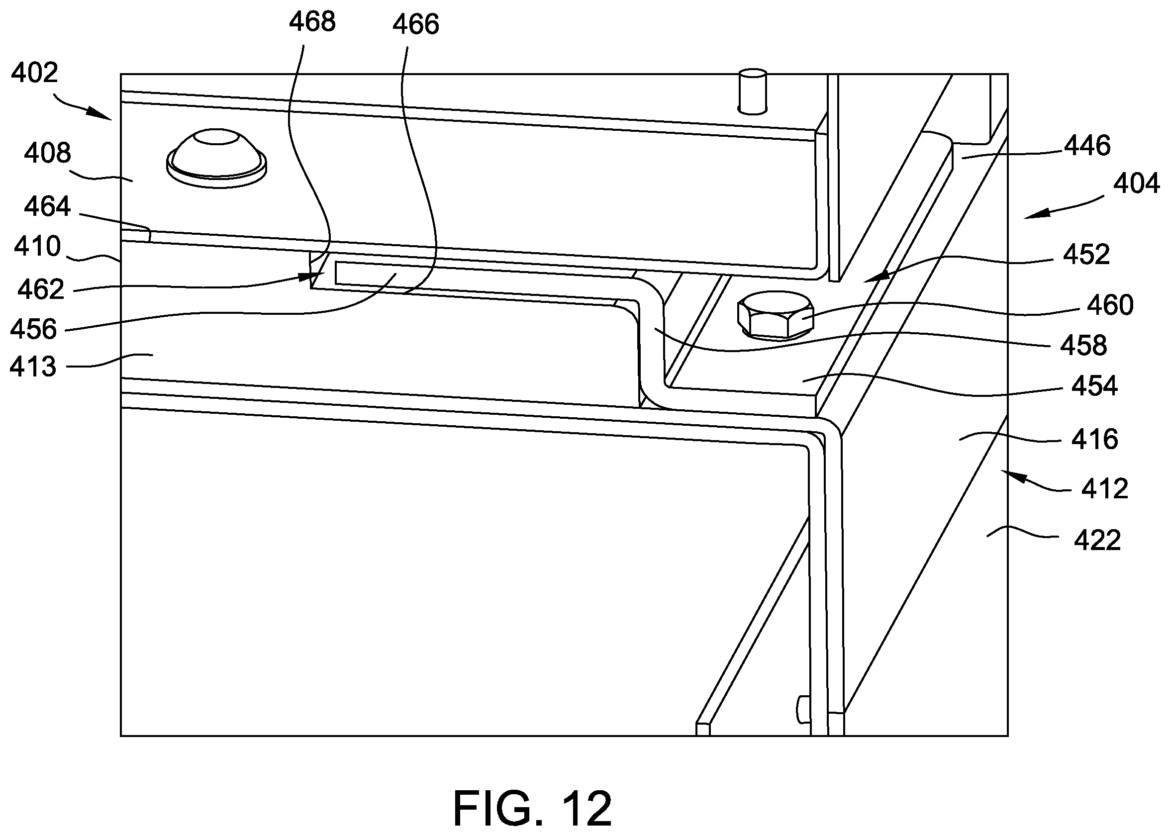 Patent US12488652 Figure 14 – Integrated stand for supporting electronic gaming machine and housing electronic gaming components thereof