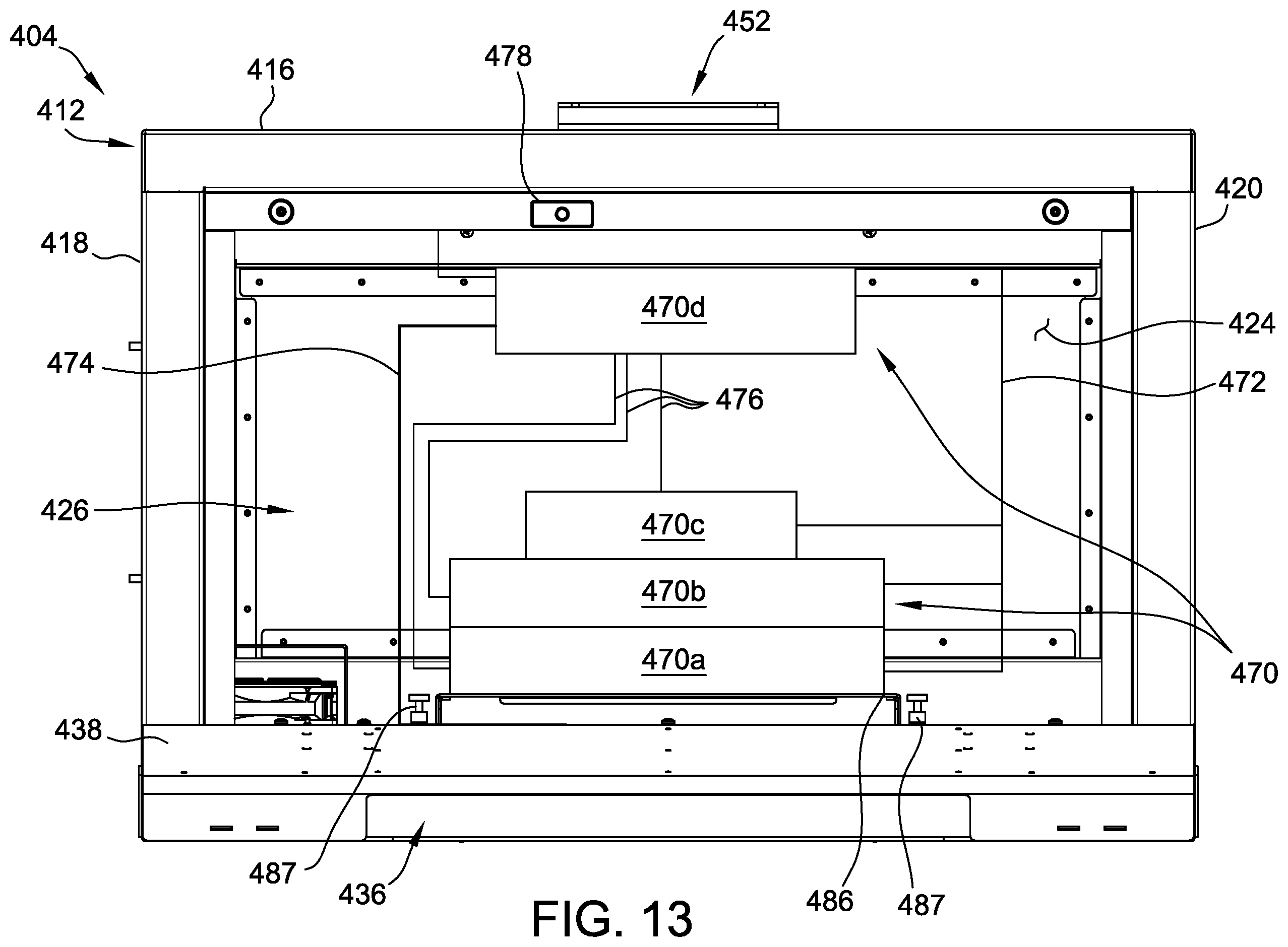 Patent US12488652 Figure 15 – Integrated stand for supporting electronic gaming machine and housing electronic gaming components thereof