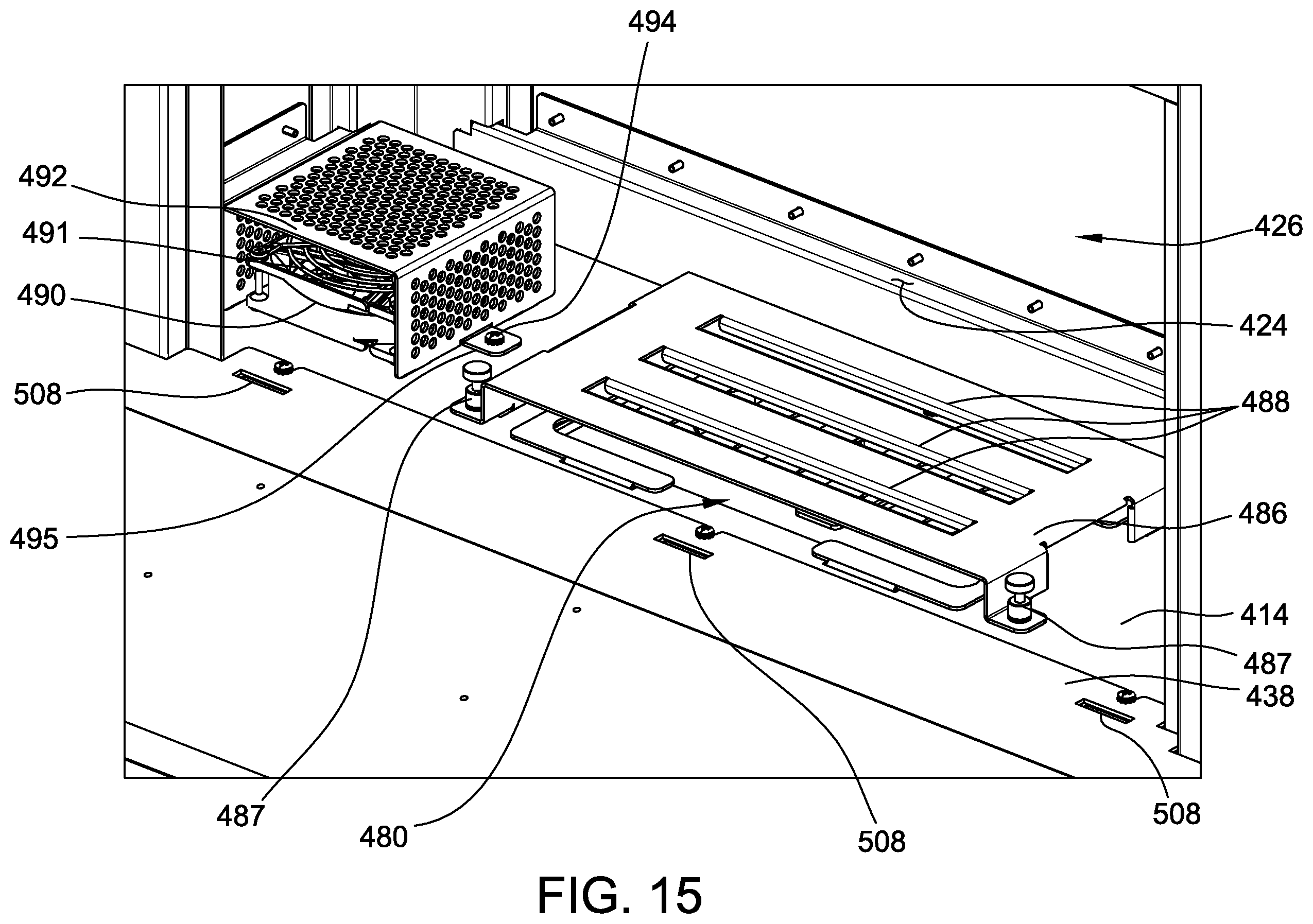 Patent US12488652 Figure 17 – Integrated stand for supporting electronic gaming machine and housing electronic gaming components thereof