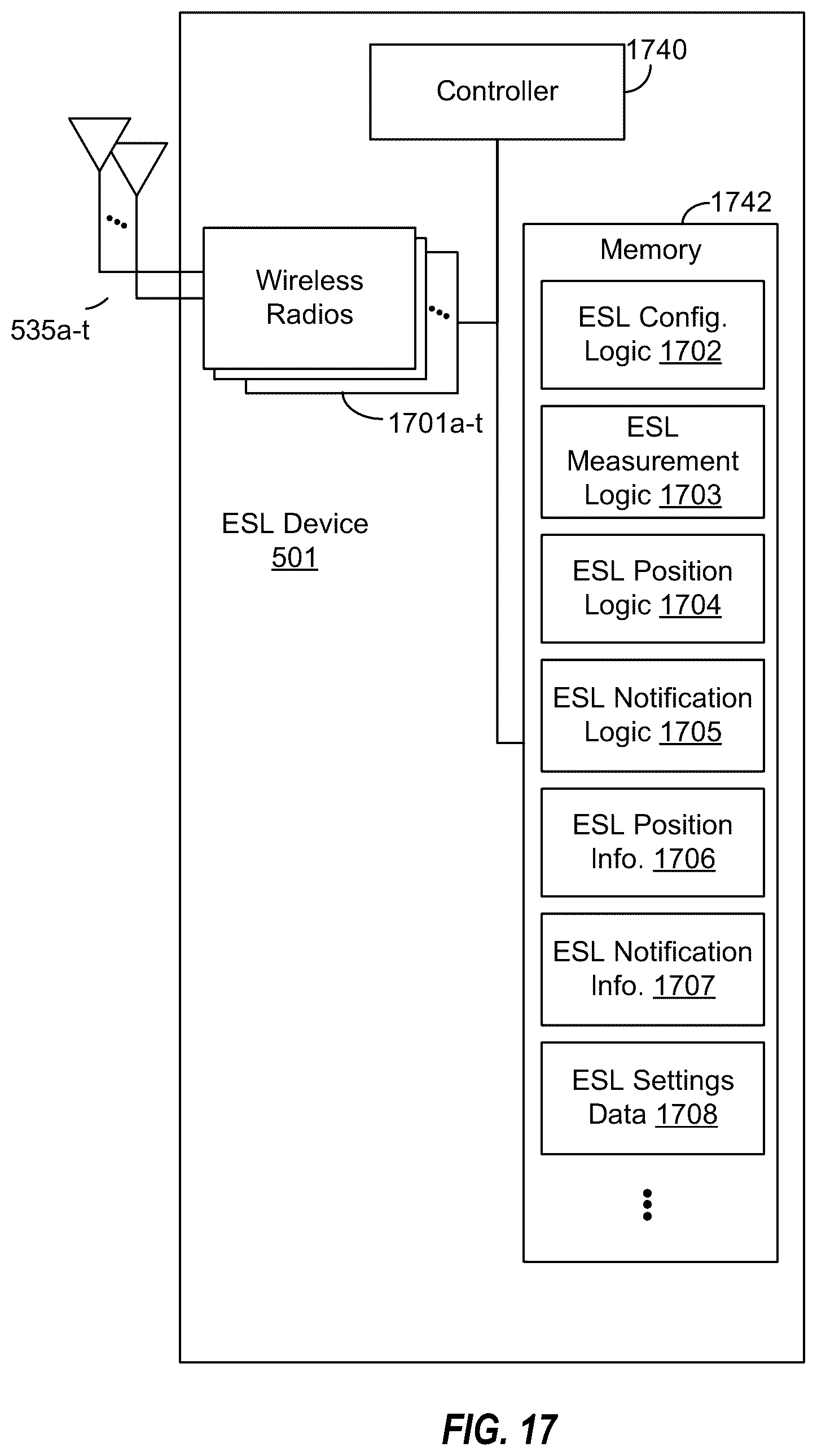 Patent US12488670 Figure 15 – Electronic shelf label (ESL) position based notifications
