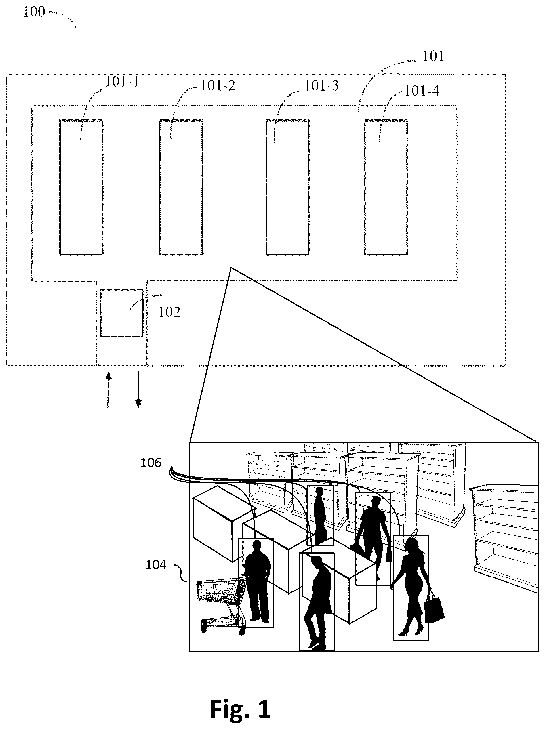 Patent US12488672 Figure 1 – Computer vision systems and methods for detecting person dwell time