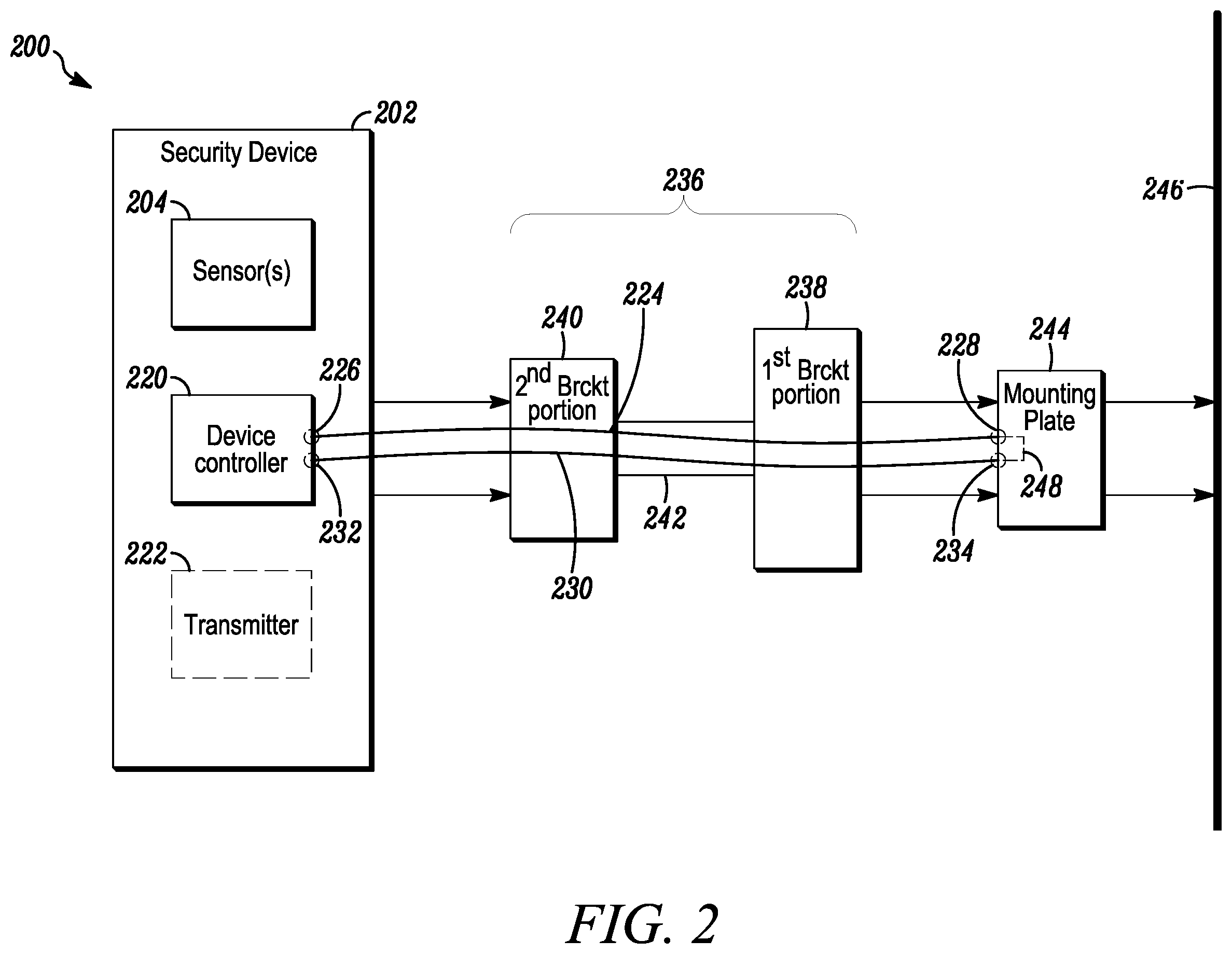 Patent US12488677 Figure 2 – Bracket tamper detection