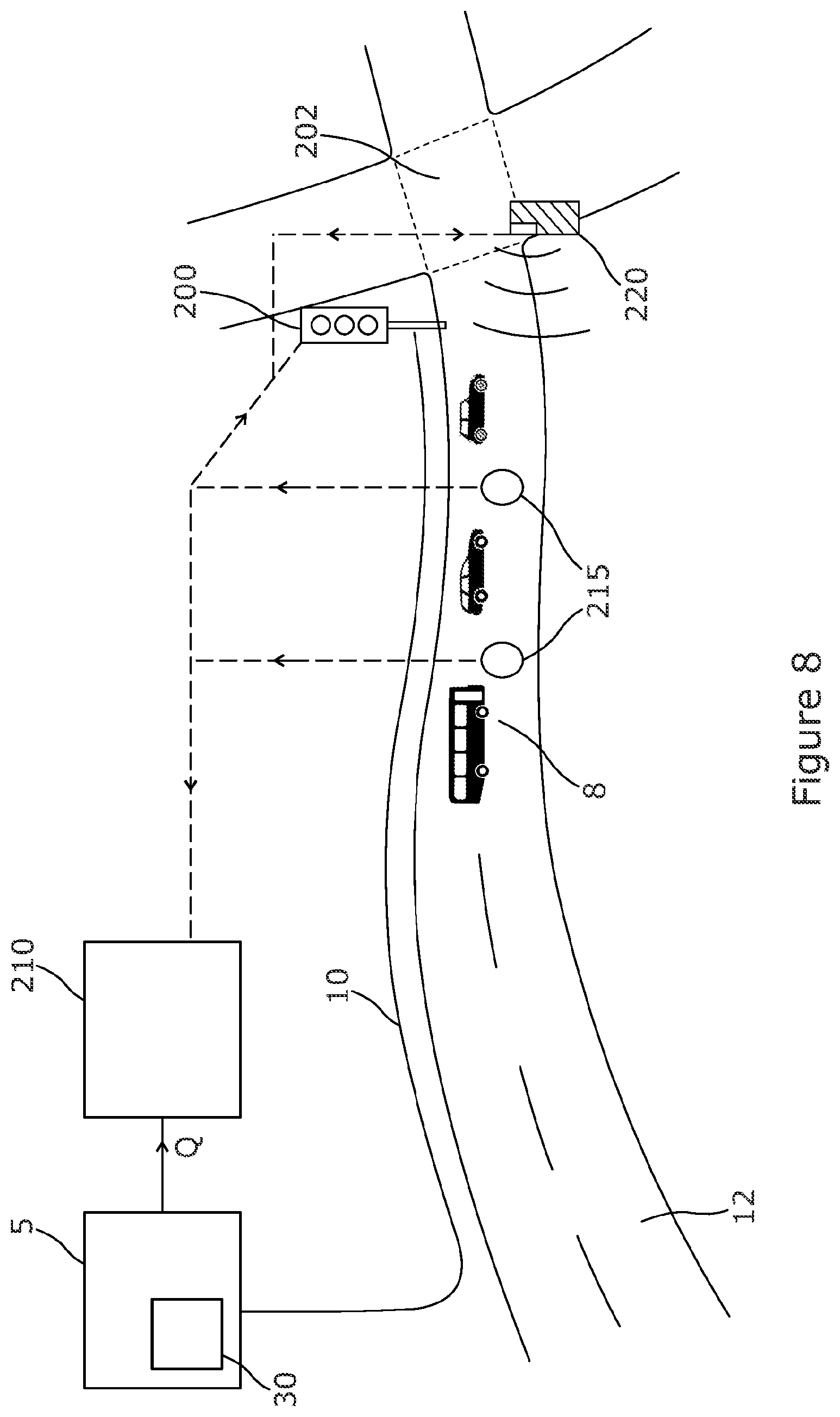 Patent US12488683 Figure 8 – Distributed acoustic sensing of traffic