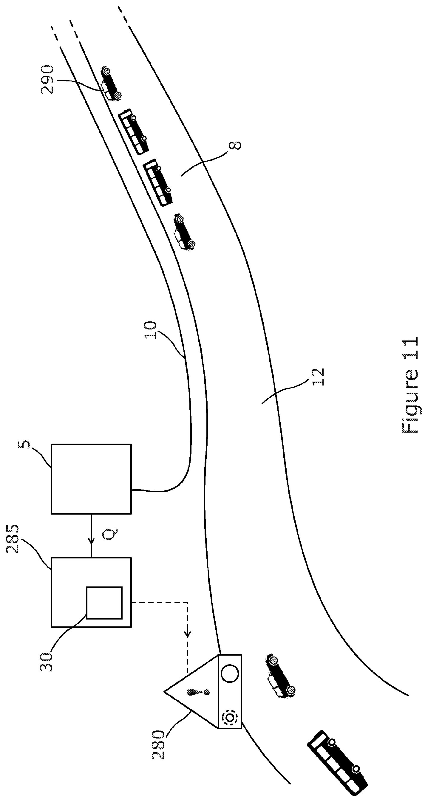 Patent US12488683 Figure 11 – Distributed acoustic sensing of traffic