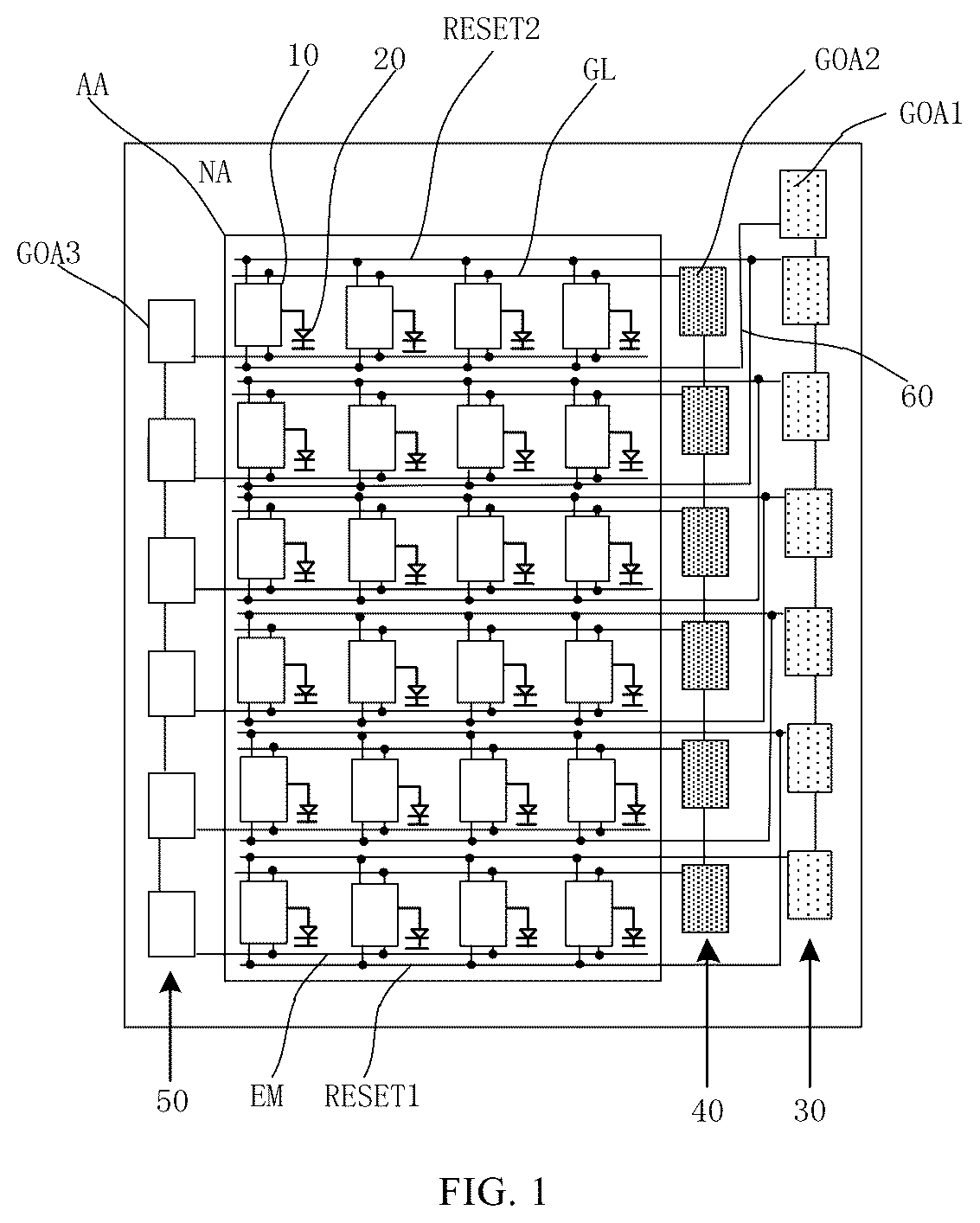 Patent US12488736 — Display substrate, manufacturing method thereof and display apparatus with shared shift register units — Figure 1