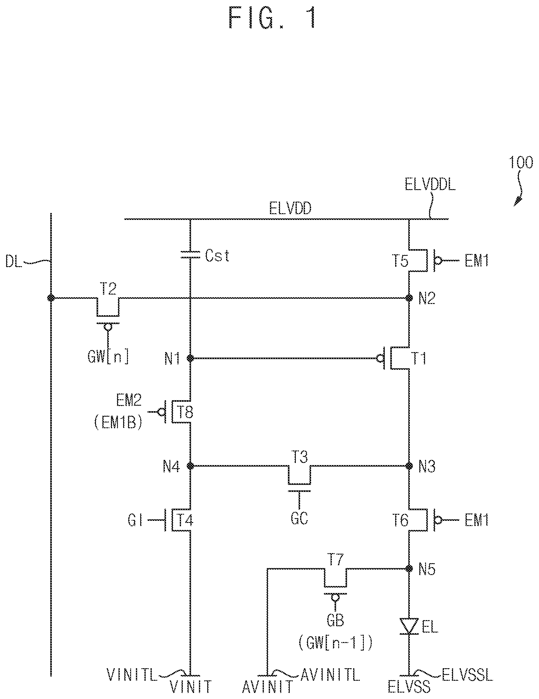 Patent US12488748 Figure 1 – Pixel of a display device and display device