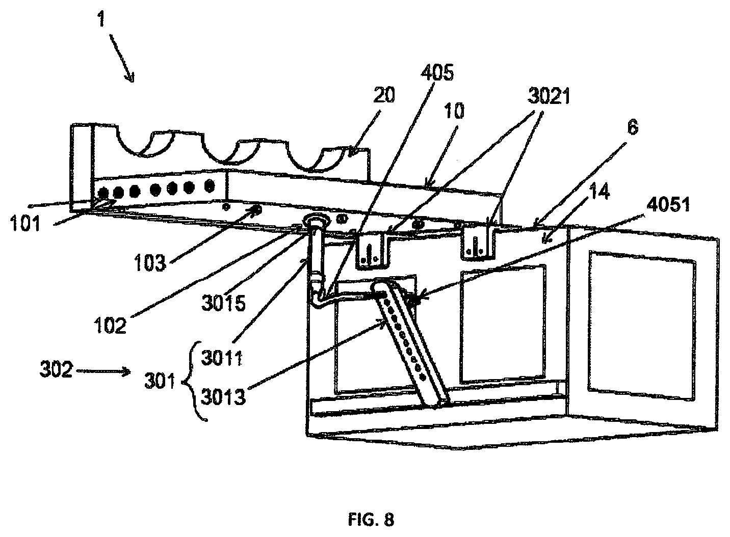 Patent US12488771 Figure 8 – Multi-purpose percussion accessory stand