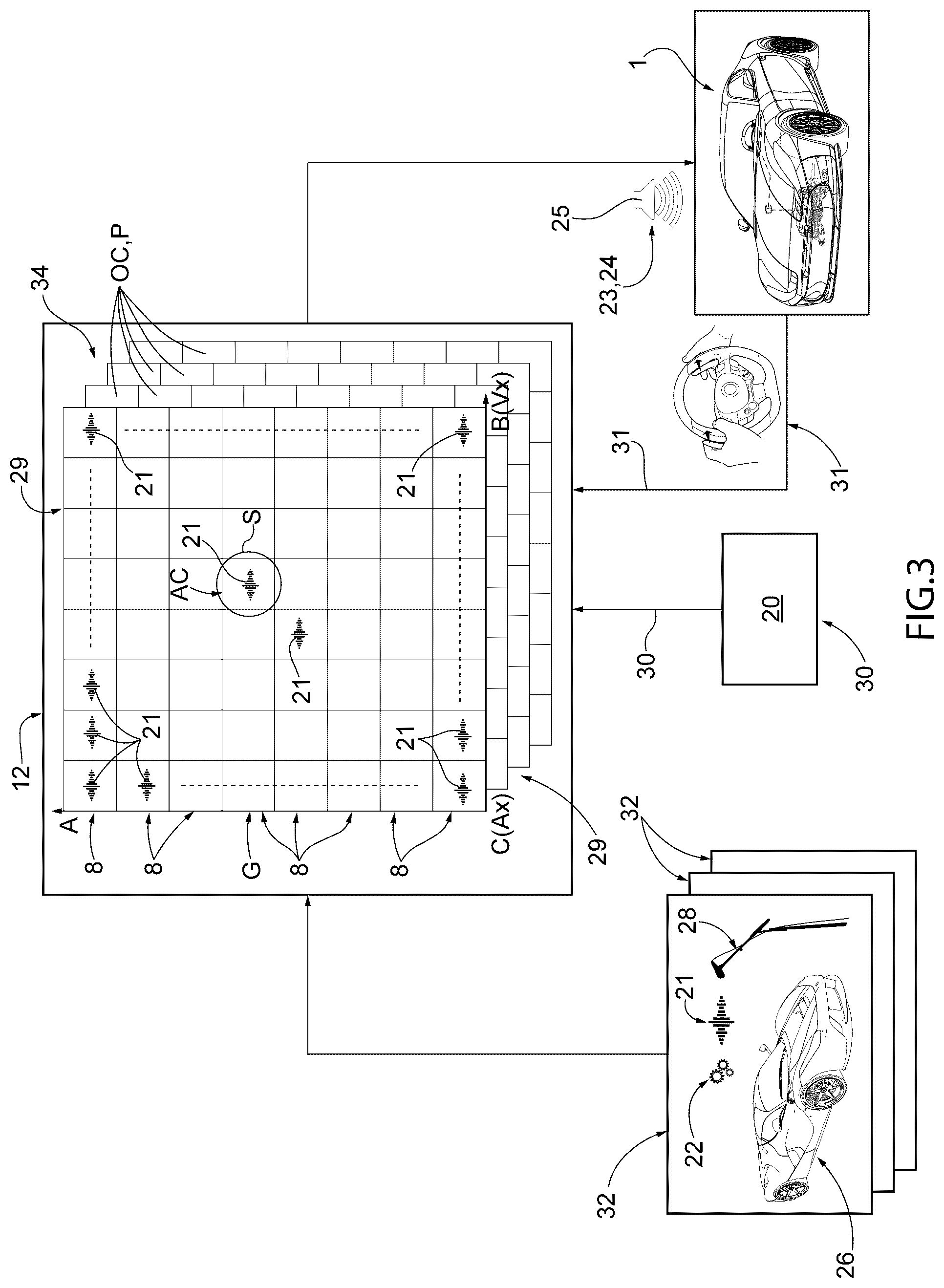 Patent US12488777 Figure 3 – Control method for an electric road vehicle to reproduce a sound associable with a gear shift and related road vehicle