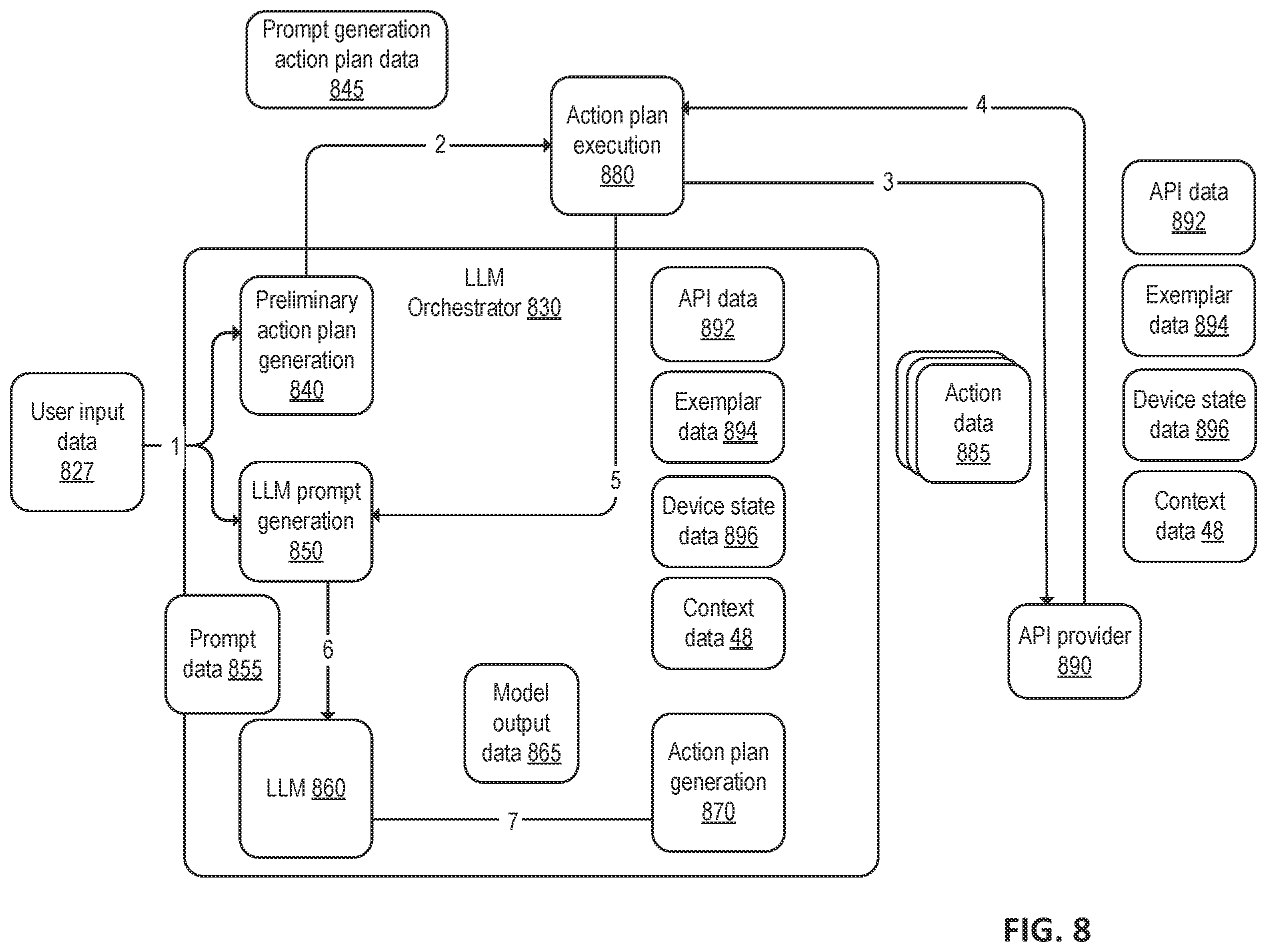 Patent US12488796 Figure 8 – Language model arbitration for natural language processing