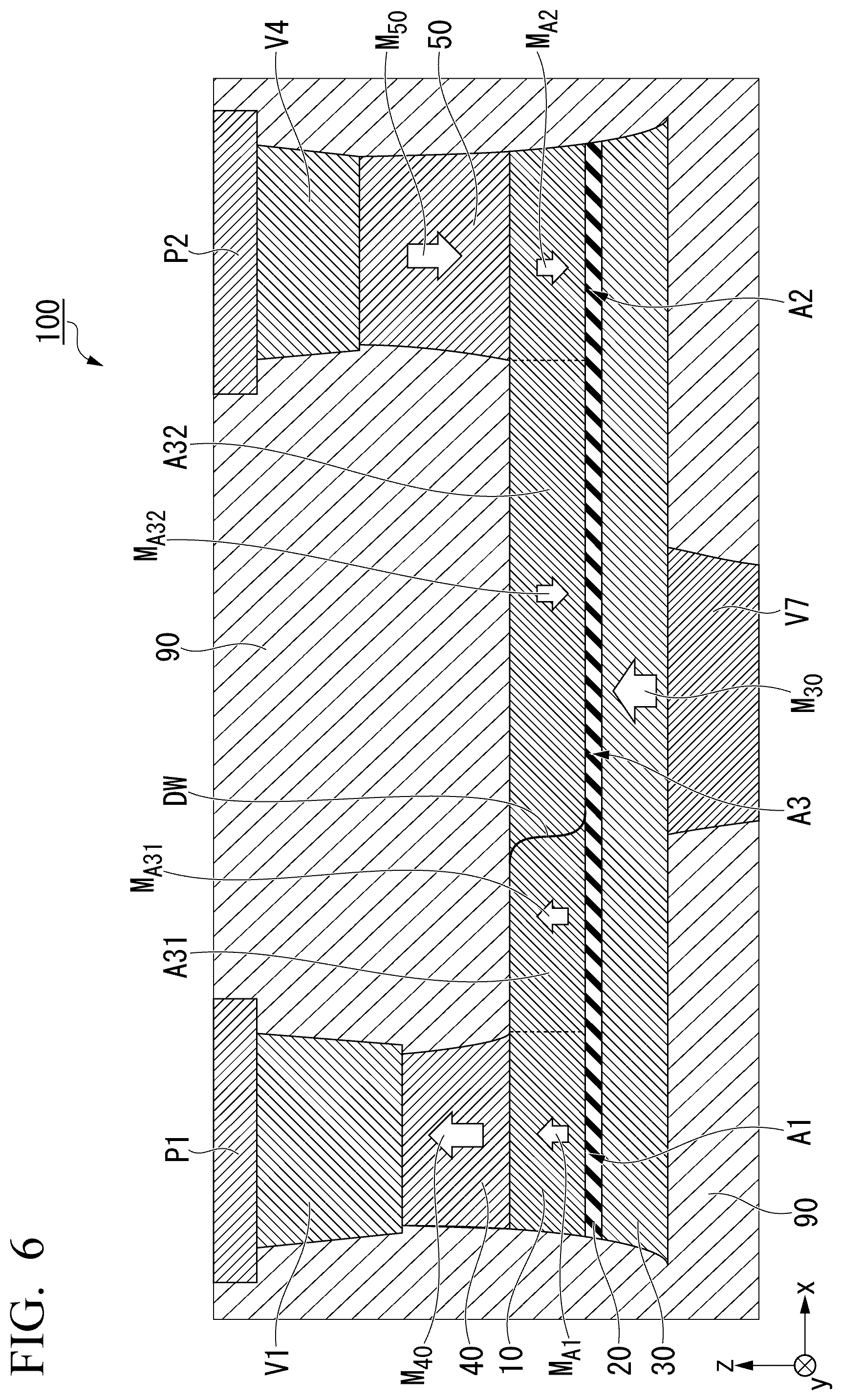 Patent US12488813 Figure 6 – Magnetic domain wall motion element and magnetic array