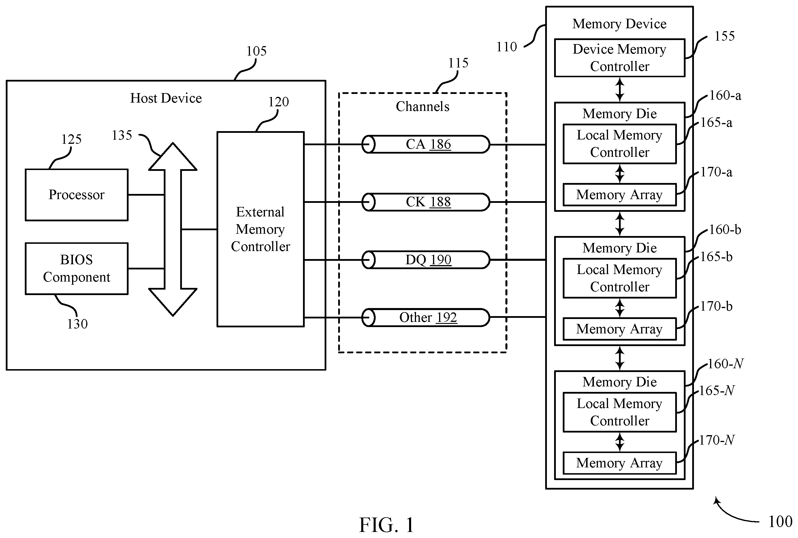 Patent US12488822 Figure 1 – Mitigating disturbance of digit lines at plate edges