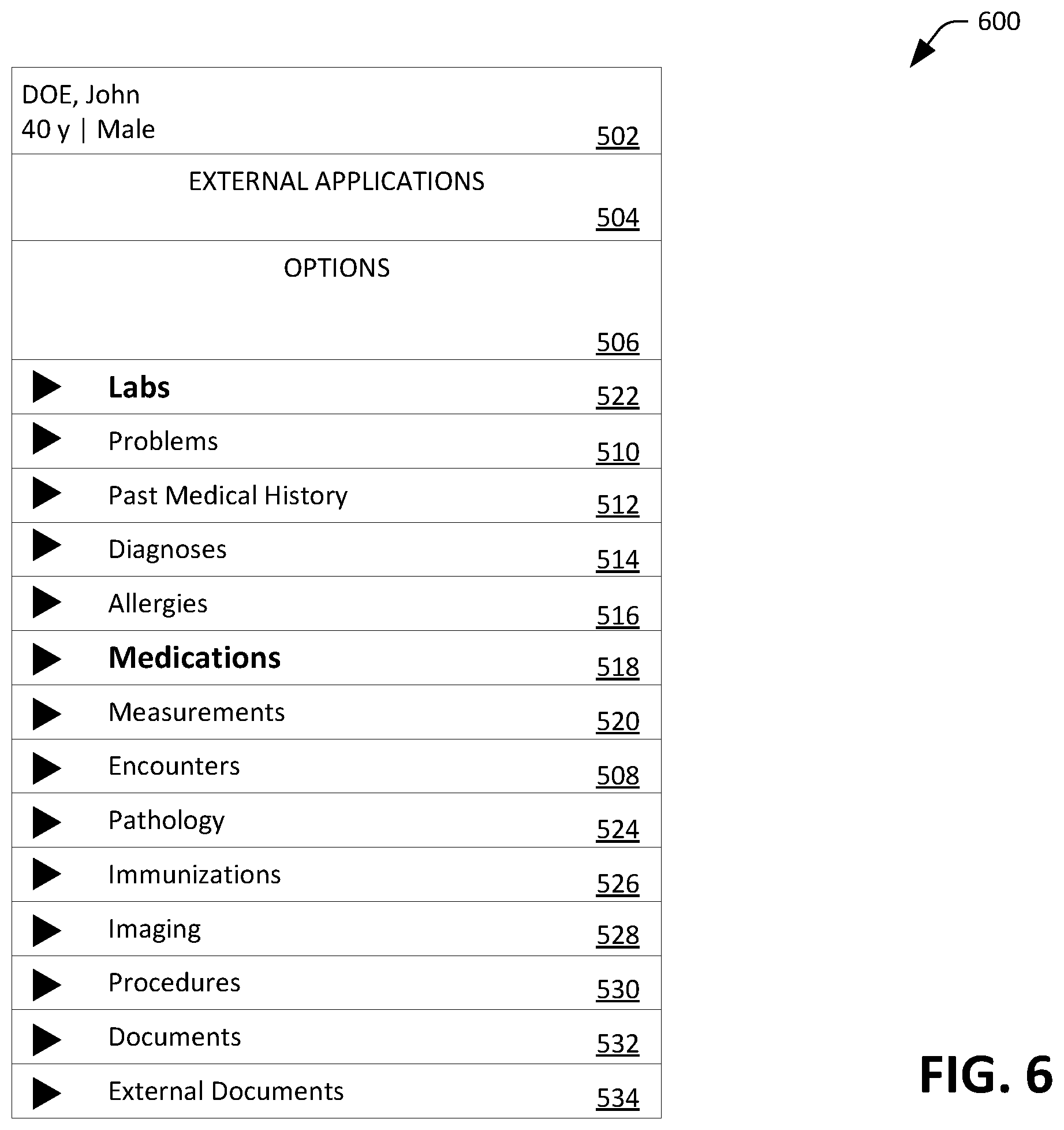 Patent US12488863 Figure 6 – Electronic health records agent application for highlighting contextually relevant information